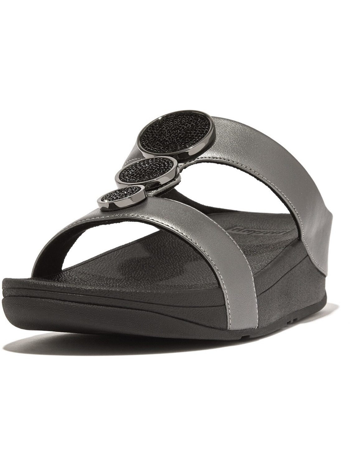 Fitflop Halo Bead-Circle Metallic H-Bar Slides Sandale