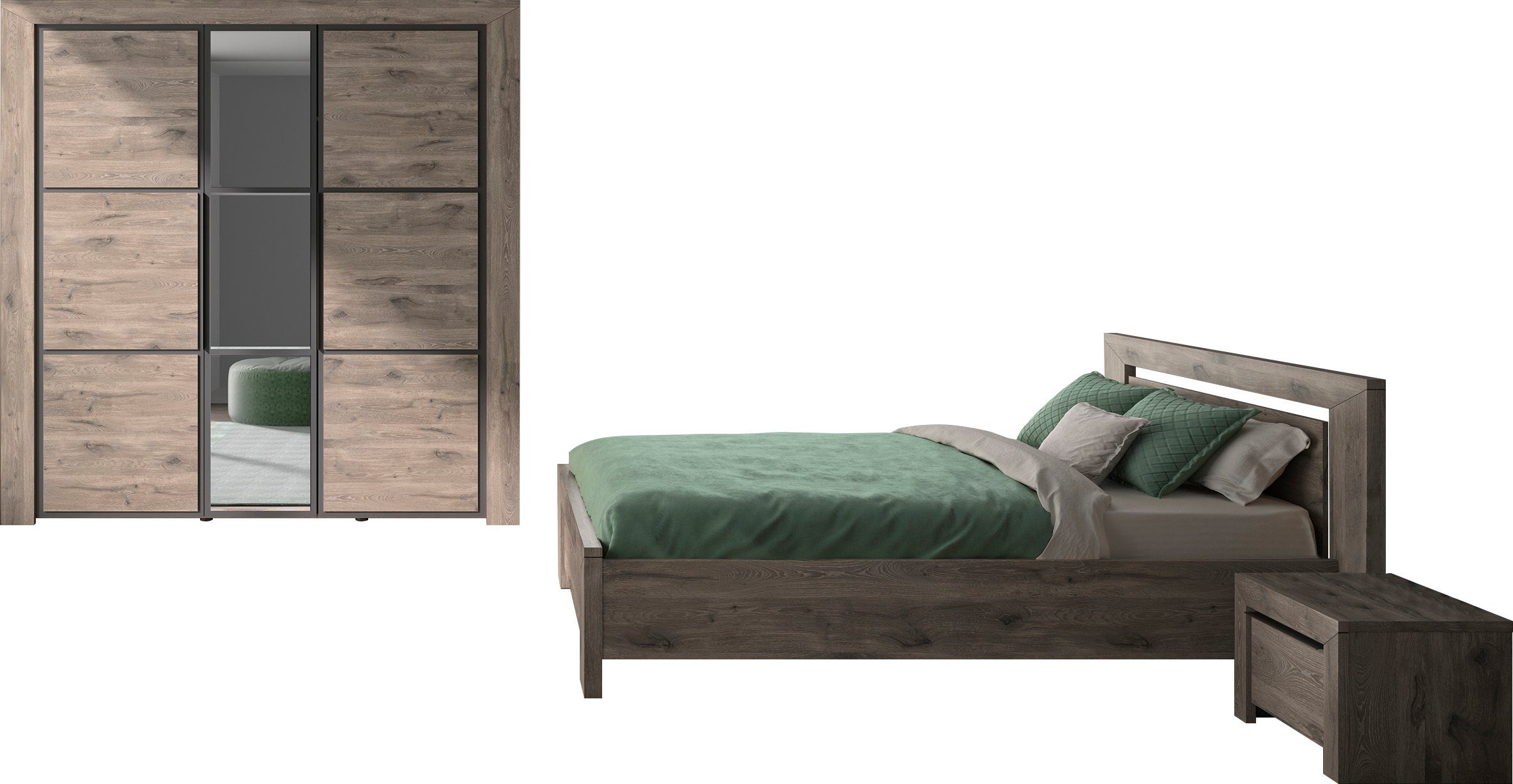 Gami Jugendzimmer-Set Brugge, (Set, 4-tlg), In 2 Farben erhältlich