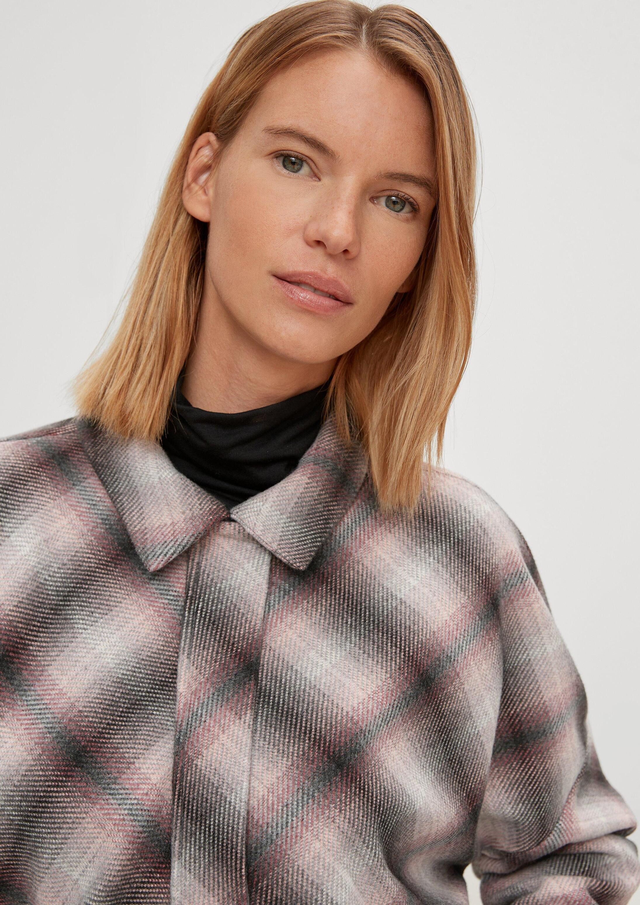 comma Funktionsjacke Indoor-Jacke Blouson mit Karomuster