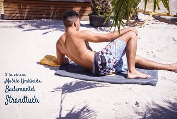 musegear Badeponcho Surf Poncho Erwachsene - Mobile Umkleide - one Size - orange/anthrazit – Umkleidehilfe und kuscheliger Bademantel - Modisch und nützlich, Kapuze