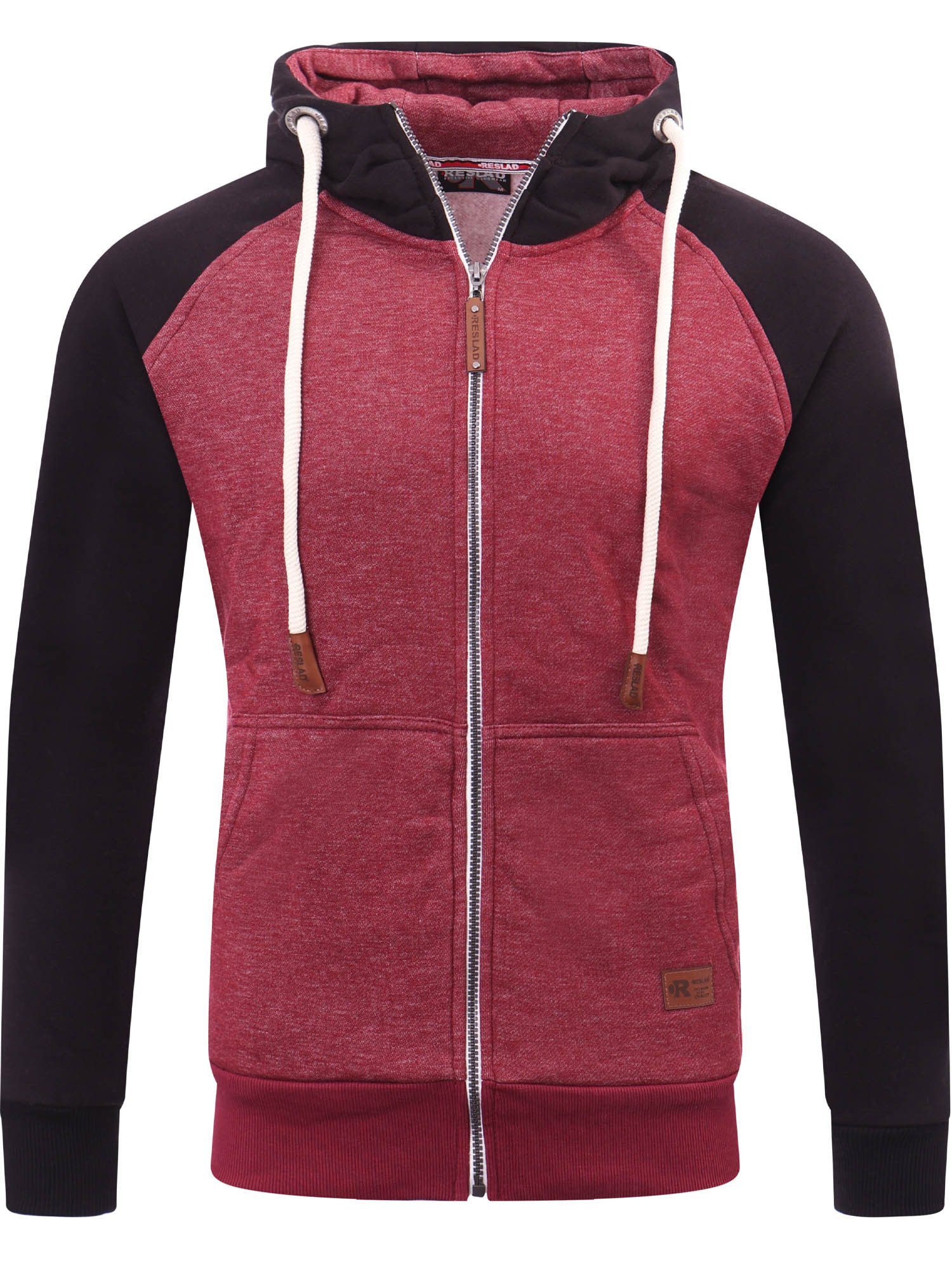 Reslad Sweatjacke Reslad Sweatjacke Herren Raglan mit Kapuze RS-1300 (1-tlg) Winter-Pullover Kapuzenpullover Sweater Hoodie Pulli Sweatshirt