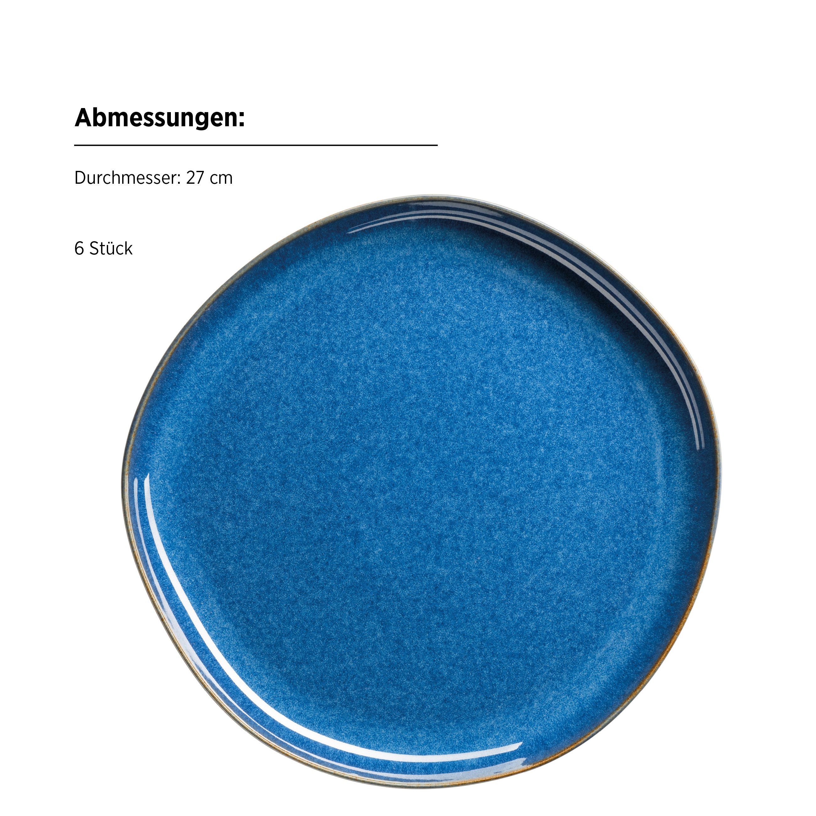MÄSER Teller-Set Cordelia (6-tlg), 6 Personen, Steinzeug