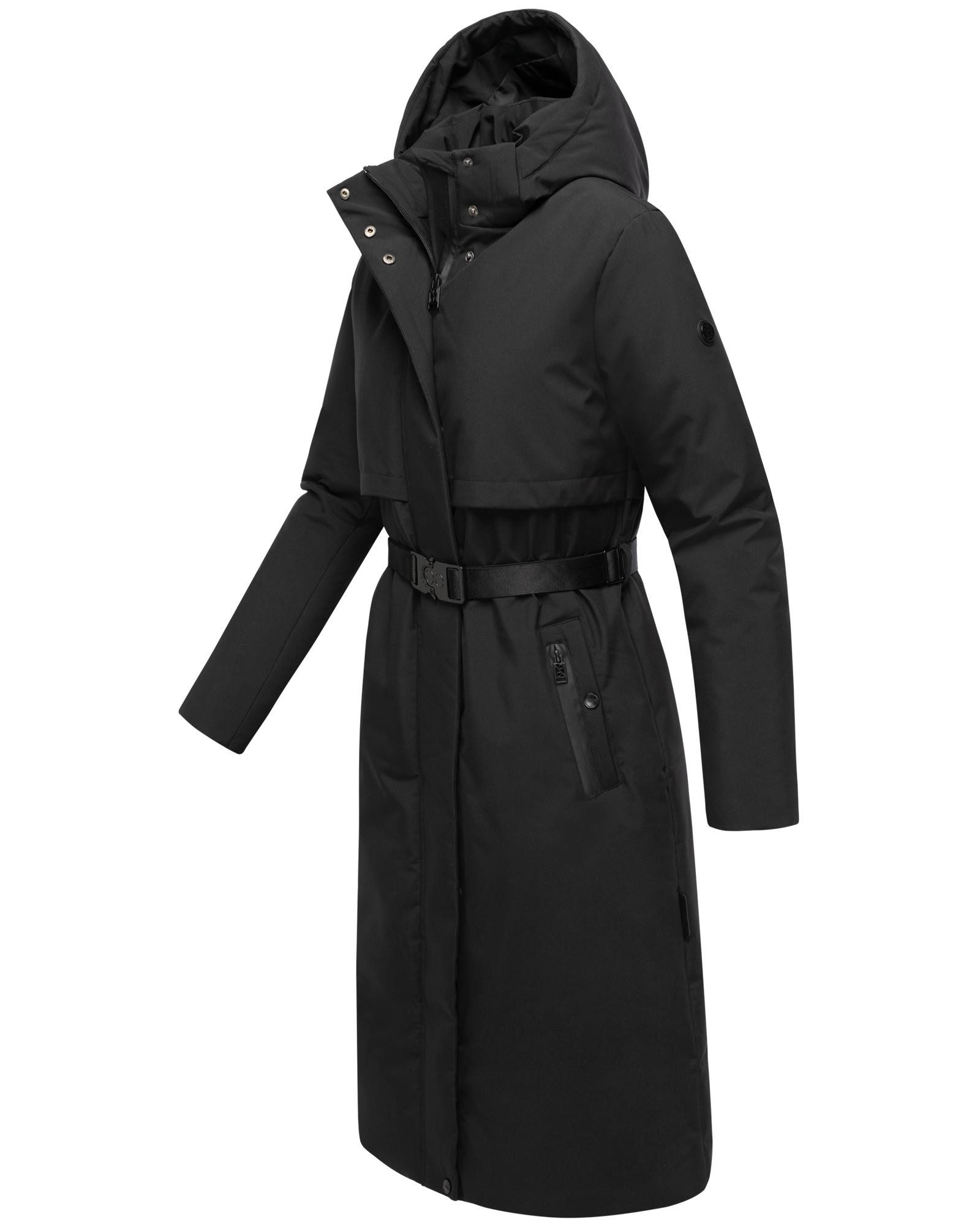 Navahoo Wintermantel Waldbummler 14 Wasserabweisender Winterparka mit Kapuze und Taillengürtel