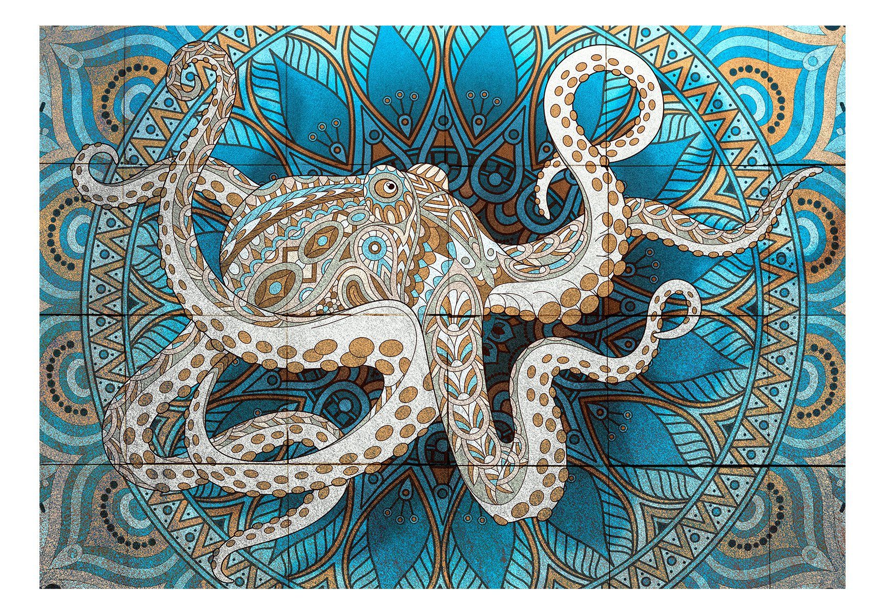 KUNSTLOFT Octopus Tapete Zen Vliestapete Design halb-matt, 0.98x0.7 lichtbeständige matt, m,