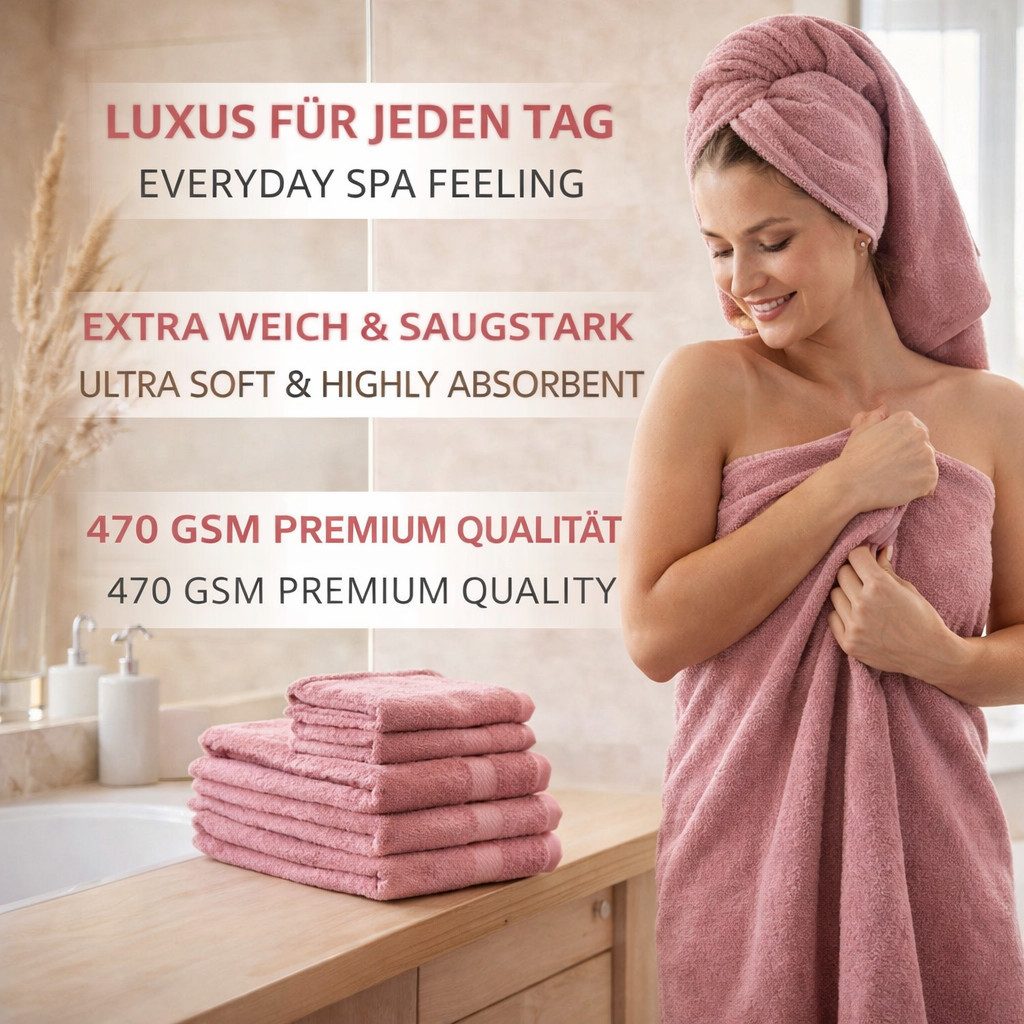 Betz Handtücher 10-teiliges Handtuch Set Premium, 100% Baumwolle (10-St), 4 Handtücher 50x100 cm, 2 Duschtücher 70x140 cm, 2 Gästetücher 30x50 – Bild 2 von 5