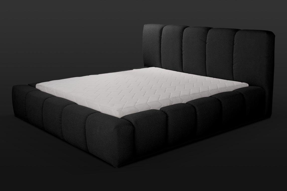 JVmoebel Bett Bett Schwarzes Doppelbett (Bett) Schlafzimmer Holzmöbel Design