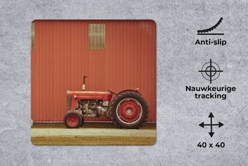 MuchoWow Gaming Mauspad Traktor - Scheune - Rot - Bauernhof (1-St), Mousepad mit Rutschfester Unterseite, Gaming, 40x40 cm, XXL, Großes