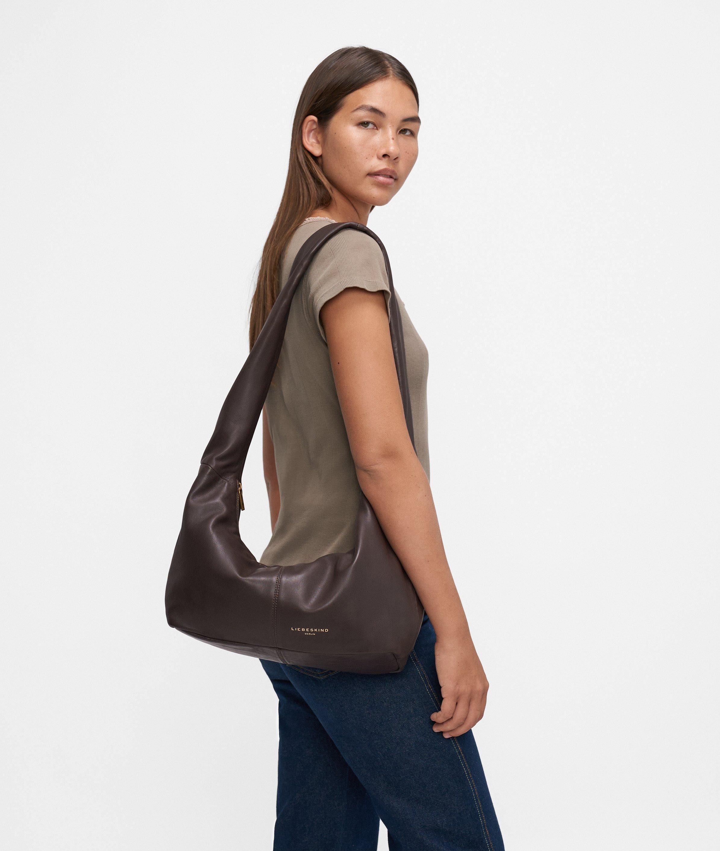 Liebeskind Berlin Schultertasche Bo Hobo M, Geräumige Tasche aus Schafsleder