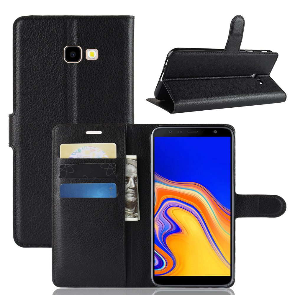 betterfon Smartphone-Hülle Handytasche für Klapphülle Schwarz, Praktisch: Kartenfächer & Standfunktion integriert