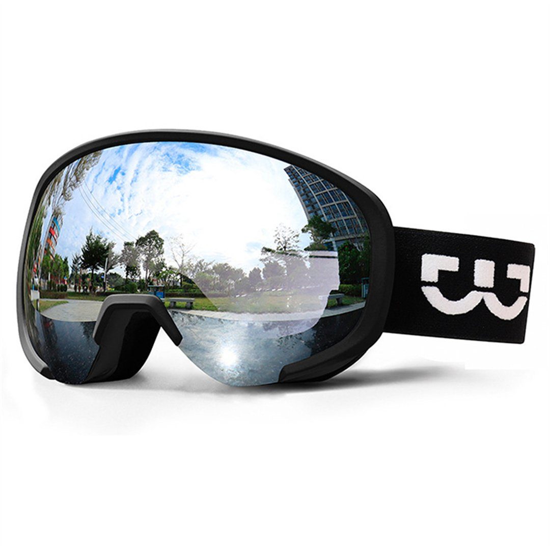 L.Ru UG Skibrille Doppelschichtige Antibeschlag-Skibrille mit weiter Sicht, (Fahrradbrille;Motorradbrille;Schwimmbrille;Skibrille), Skibrillen für Herren und Damen, Bergsteigen, Schneeausrüstung Schwarz