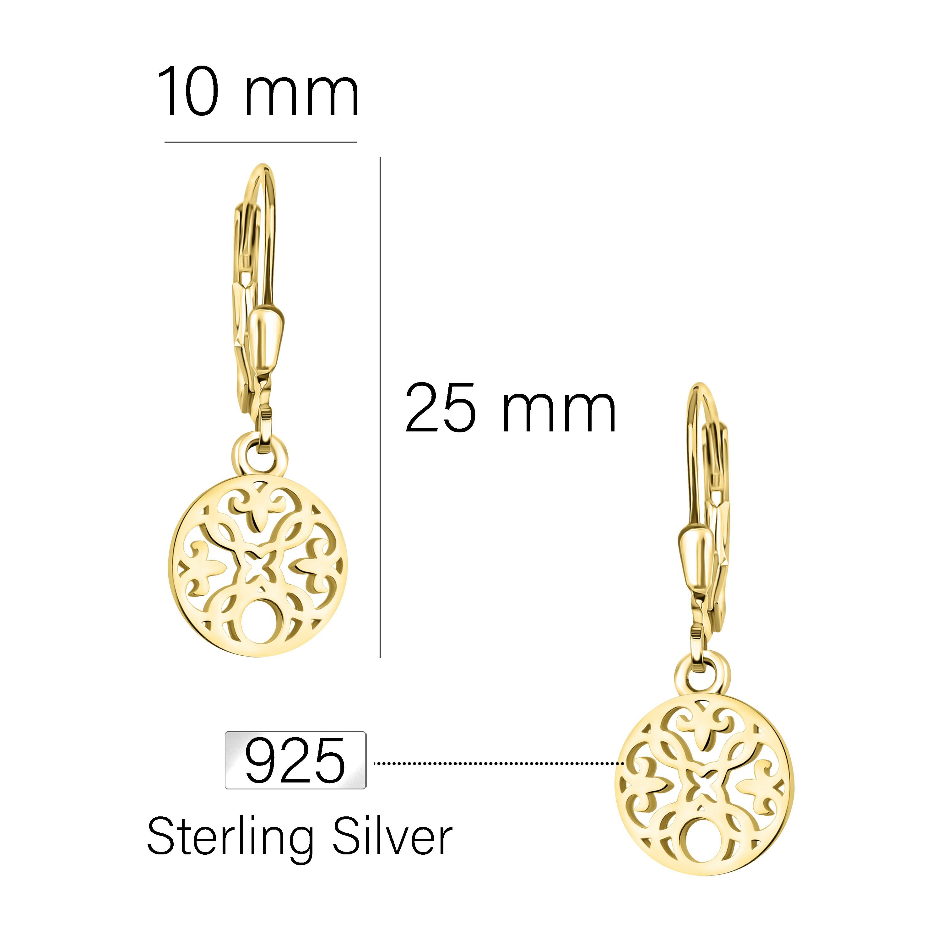 Sofia Milani Schmuck gold Ornament Ohrhänger Paar Kreis, 925 Silber Damen