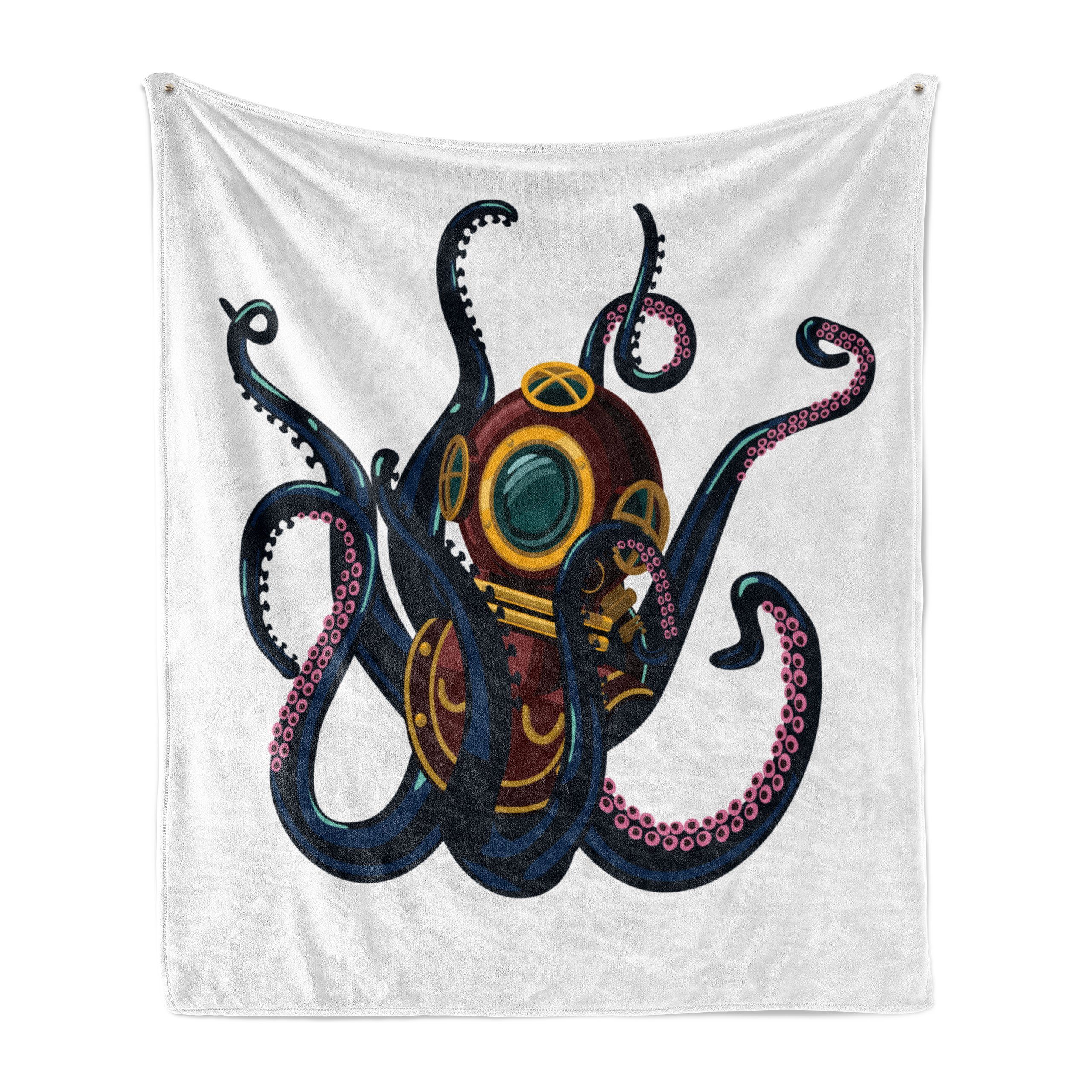 Wohndecke für Abakuhaus, Tattoo und Tentacles Plüsch Nautical Innen- Octopus Außenbereich, Vintage Gemütlicher den