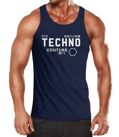 Neverless Tanktop Techno Tank-Top Herren Muskelshirt Muscle Shirt Neverless® mit Print