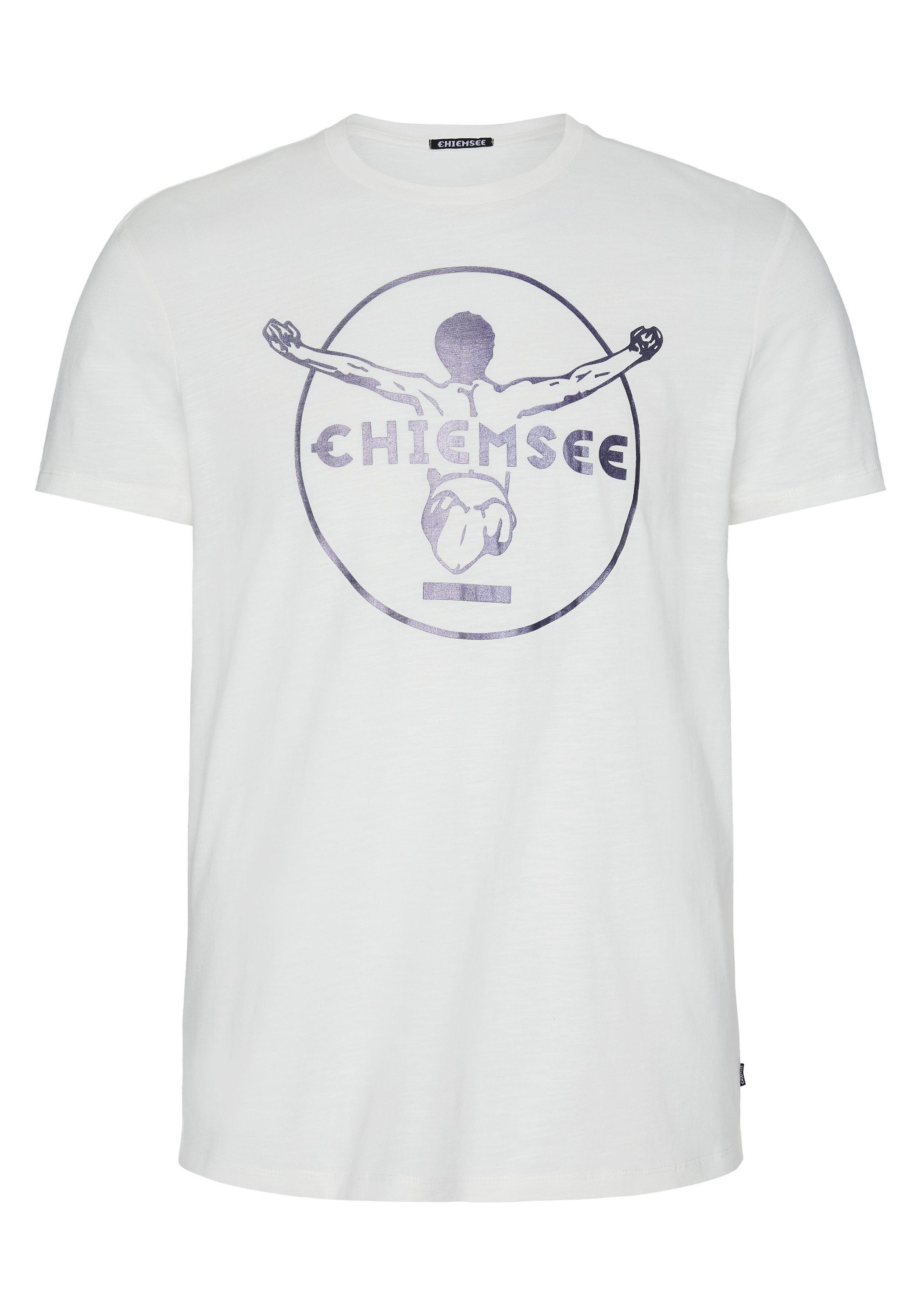mit Print-Shirt 1 White gedrucktem Label-Symbol Star T-Shirt Chiemsee