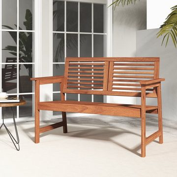 COSTWAY Gartenbank, Holz, 2-Sitzer, mit Sitzkissen & Lehne, 111x62,5x81cm