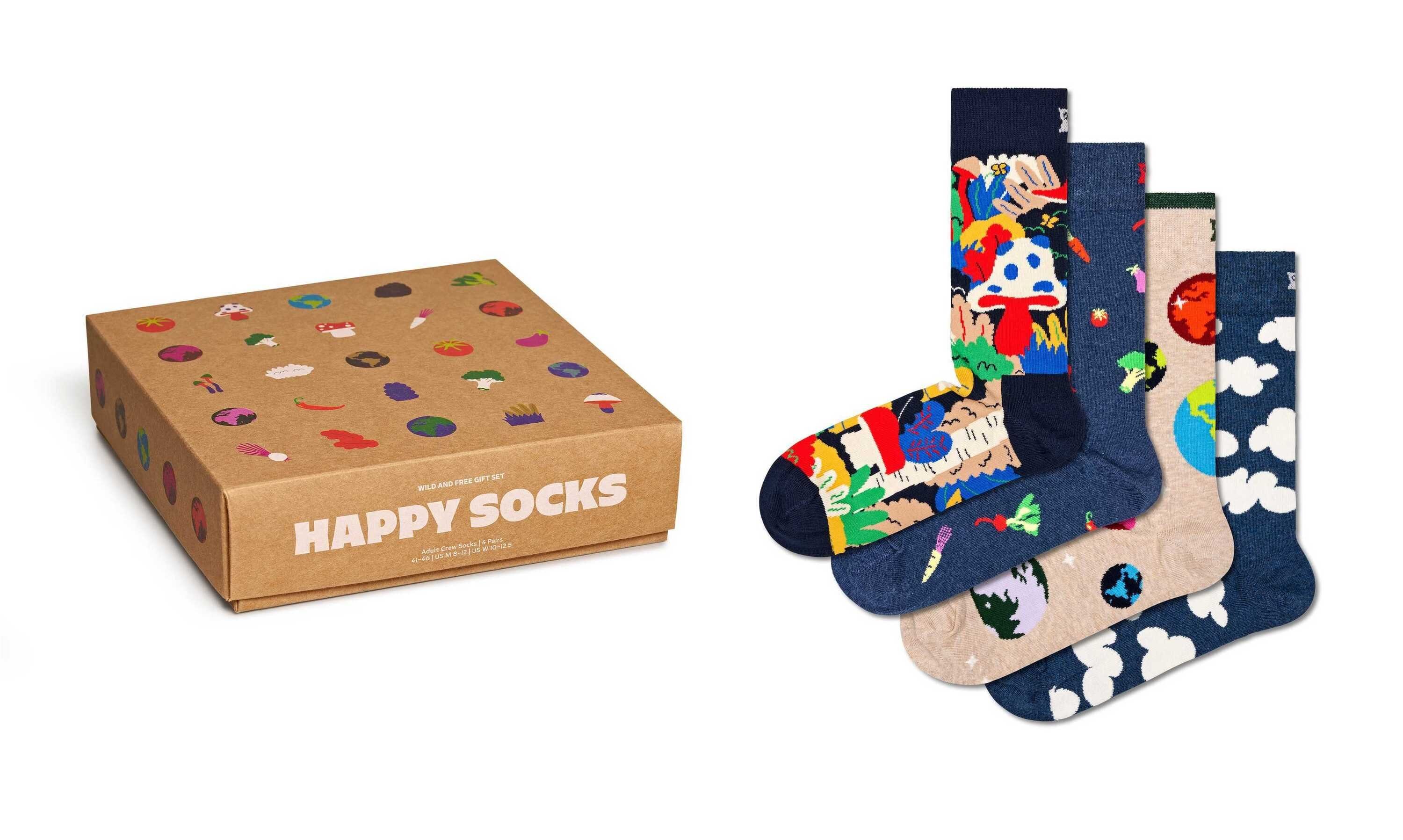 Socks 4er Happy Free Wild Pack Geschenkbox Socken, Kurzsocken And Unisex