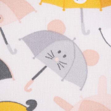 SCHÖNER LEBEN. Stoff Baumwollstoff Parapluie Regenschirm Tiergesicht bunt 1,40m Breite, pflegeleicht