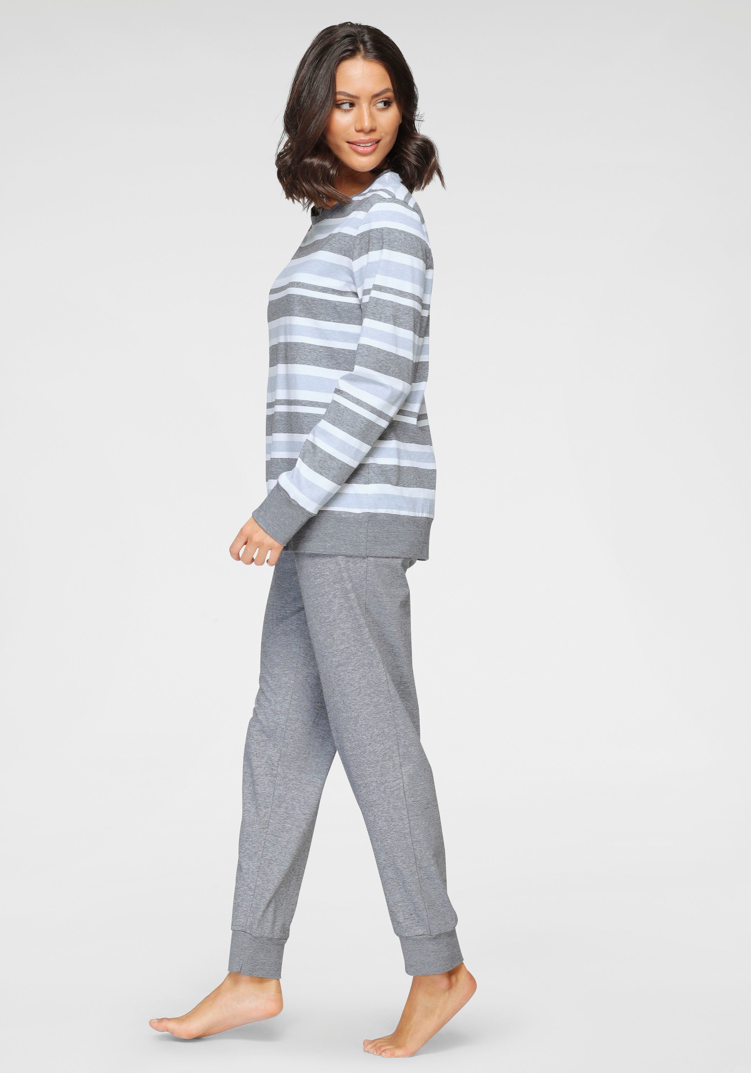 Wäsche/Bademode Pyjamas Schiesser Schlafanzug mit Streifenmuster