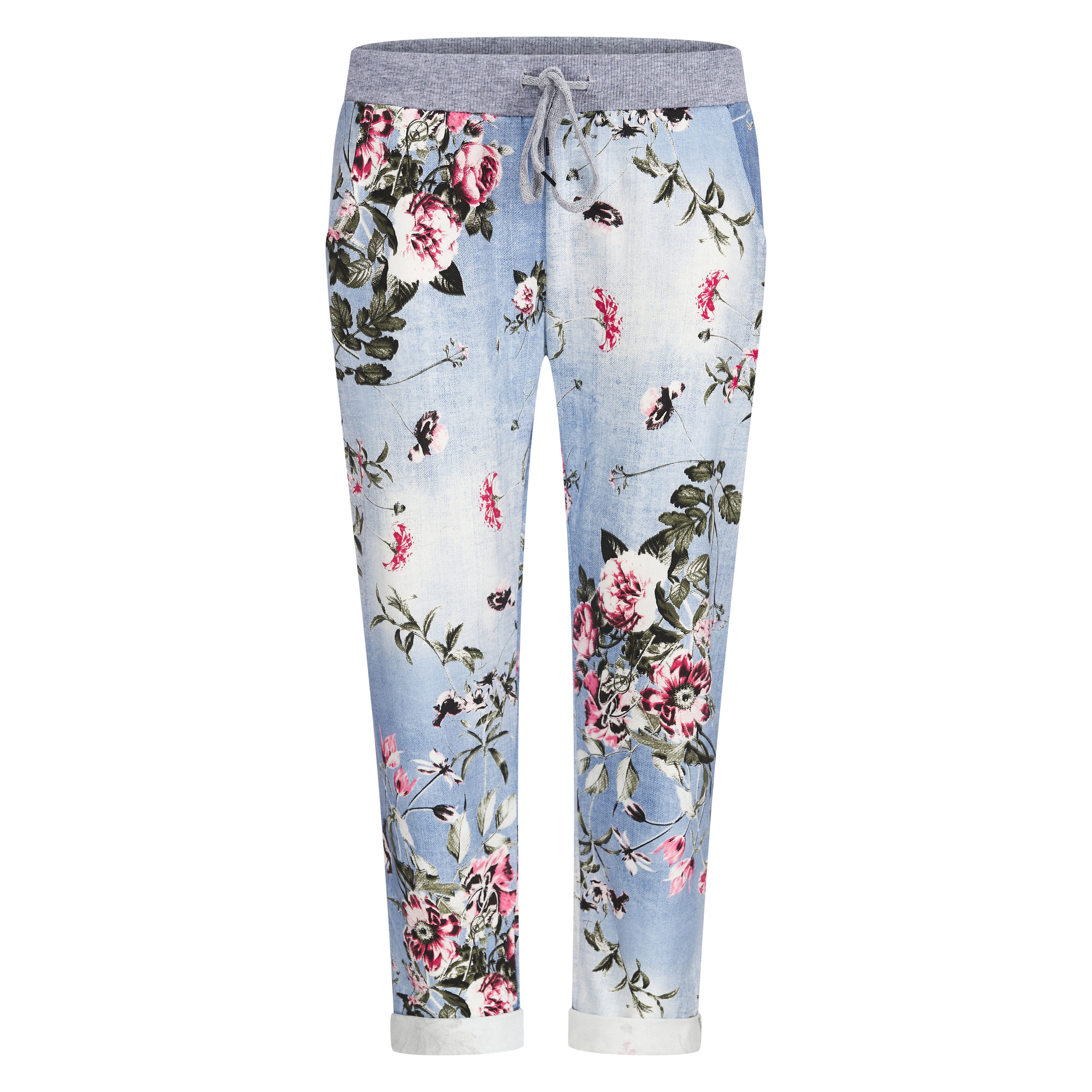 Mississhop Chinohose Damen Hose Blumen Jogginghose günstig online kaufen