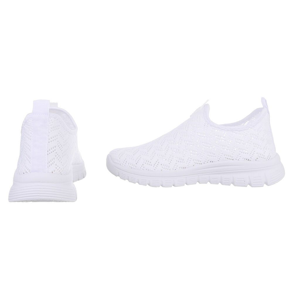 Ital-Design Sportlicher Damenschuh mit atmungsaktivem Obermaterial Slip-On Sneaker (88843487) Keilabsatz/Wedge Sneakers Low in Weiß