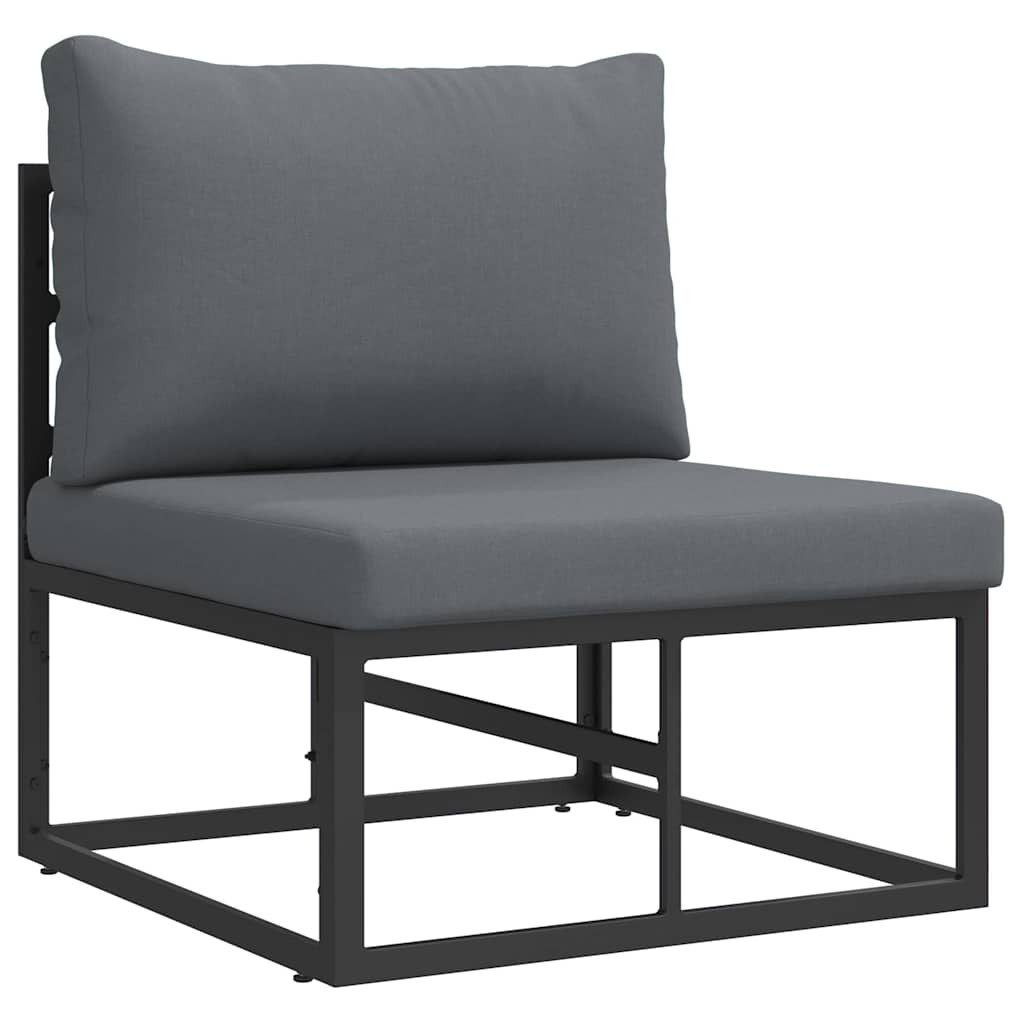 vidaXL Sofaelement Gartenmöbel Schwarz und Anthrazit 70 x 71,5 x 71 cm Metall (1 St)