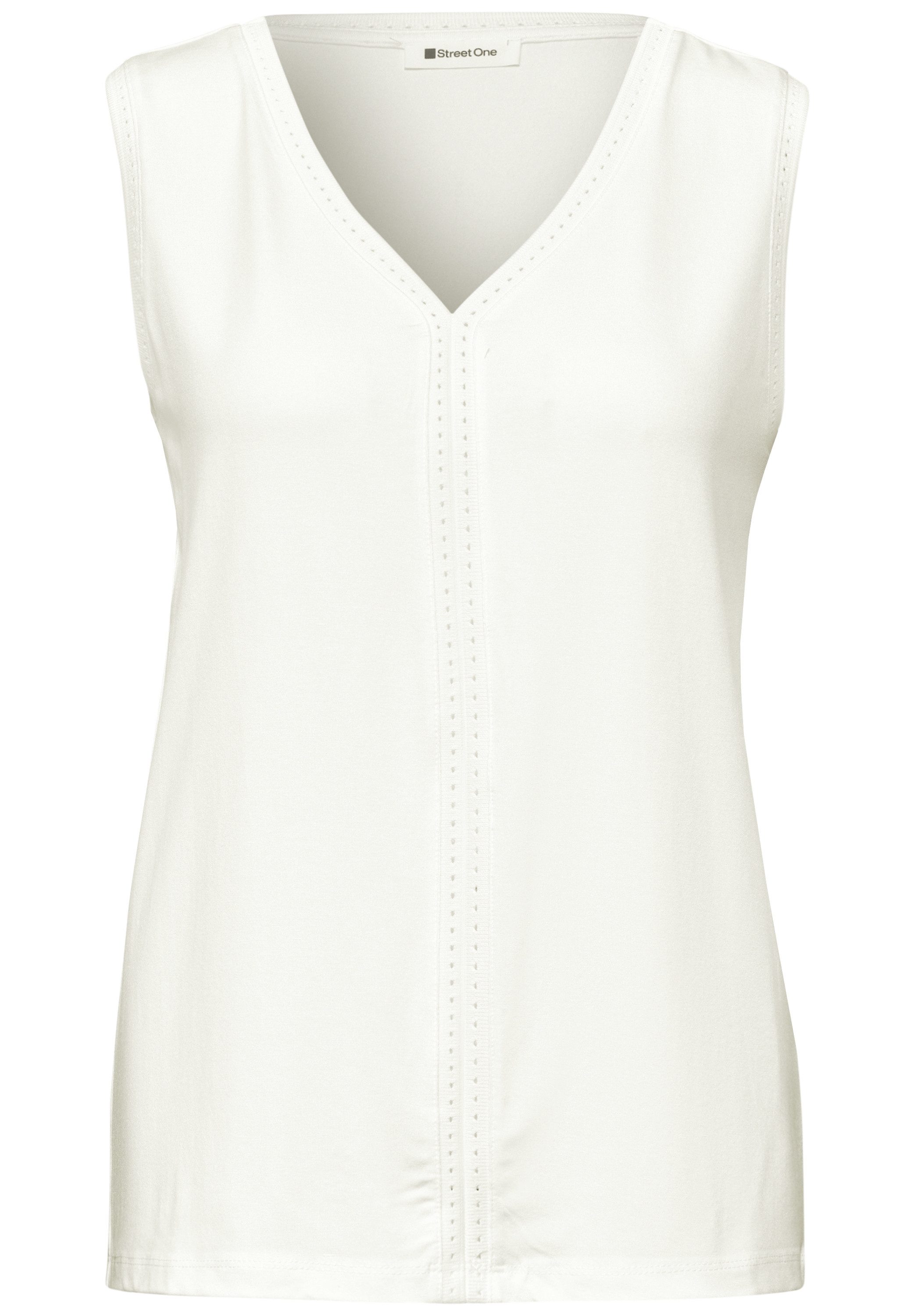 STREET ONE Shirttop mit dekorativem Crochet-Tape, unifarben – Bild 4 von 5
