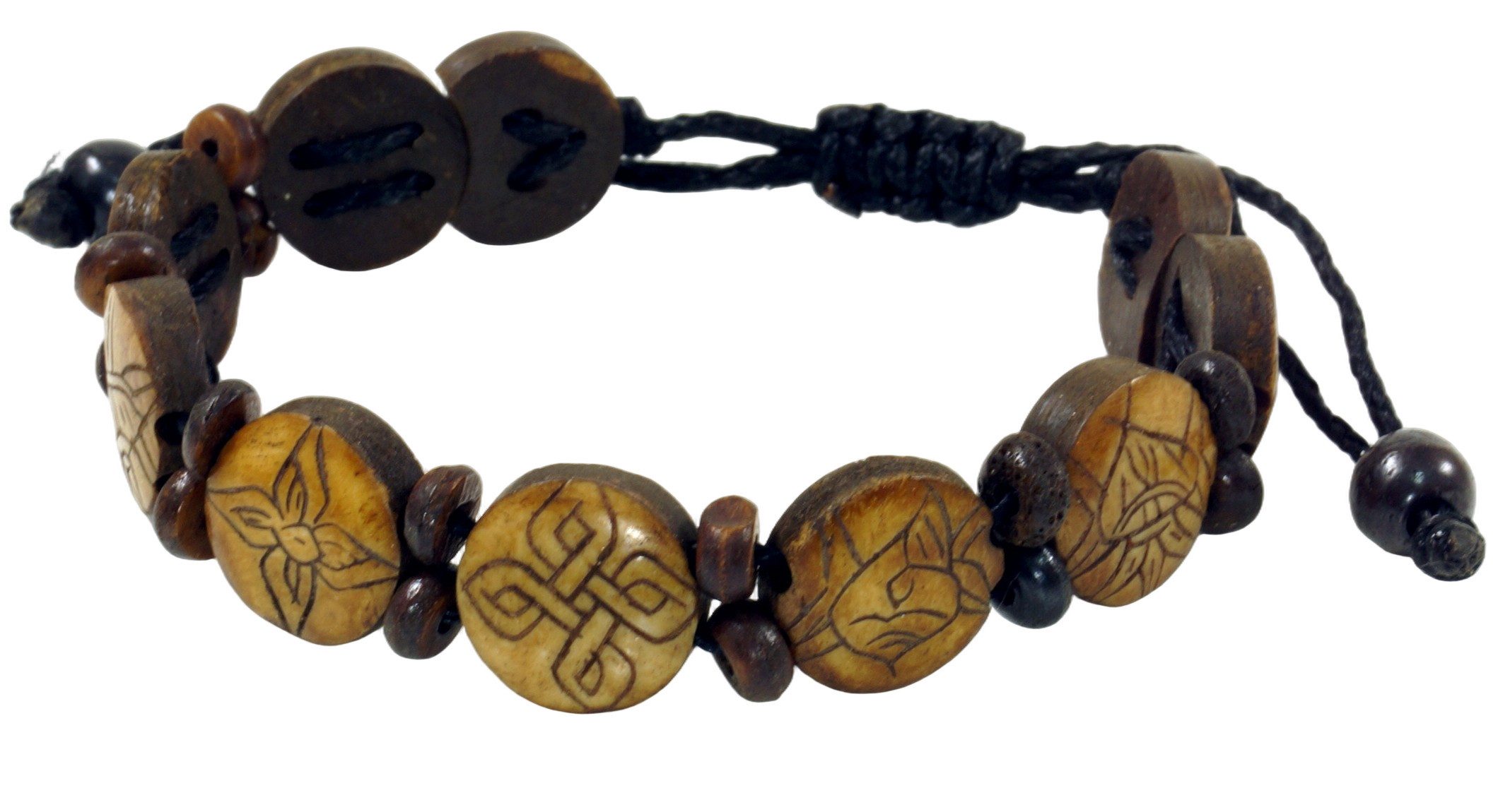 Guru-Shop Armreif Buddhistisches Armband Ashtamangala - braun..