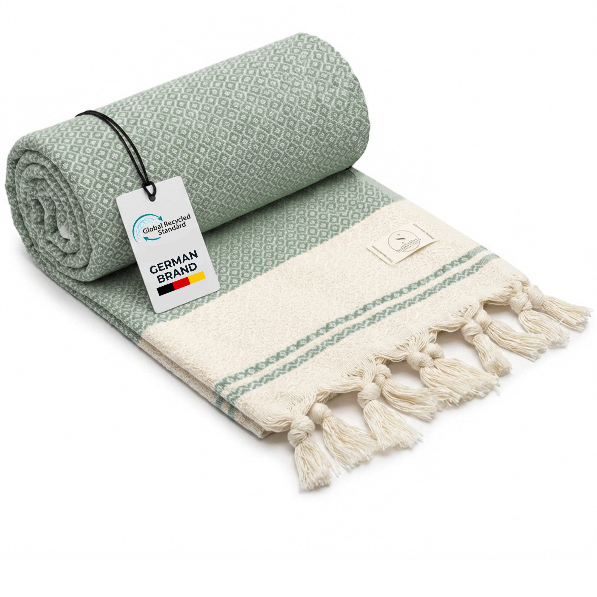 SIEGENTHAL Strandtuch Hamamtuch 90x200 cm – Strand- & Saunatuch aus recycelter Baumwolle