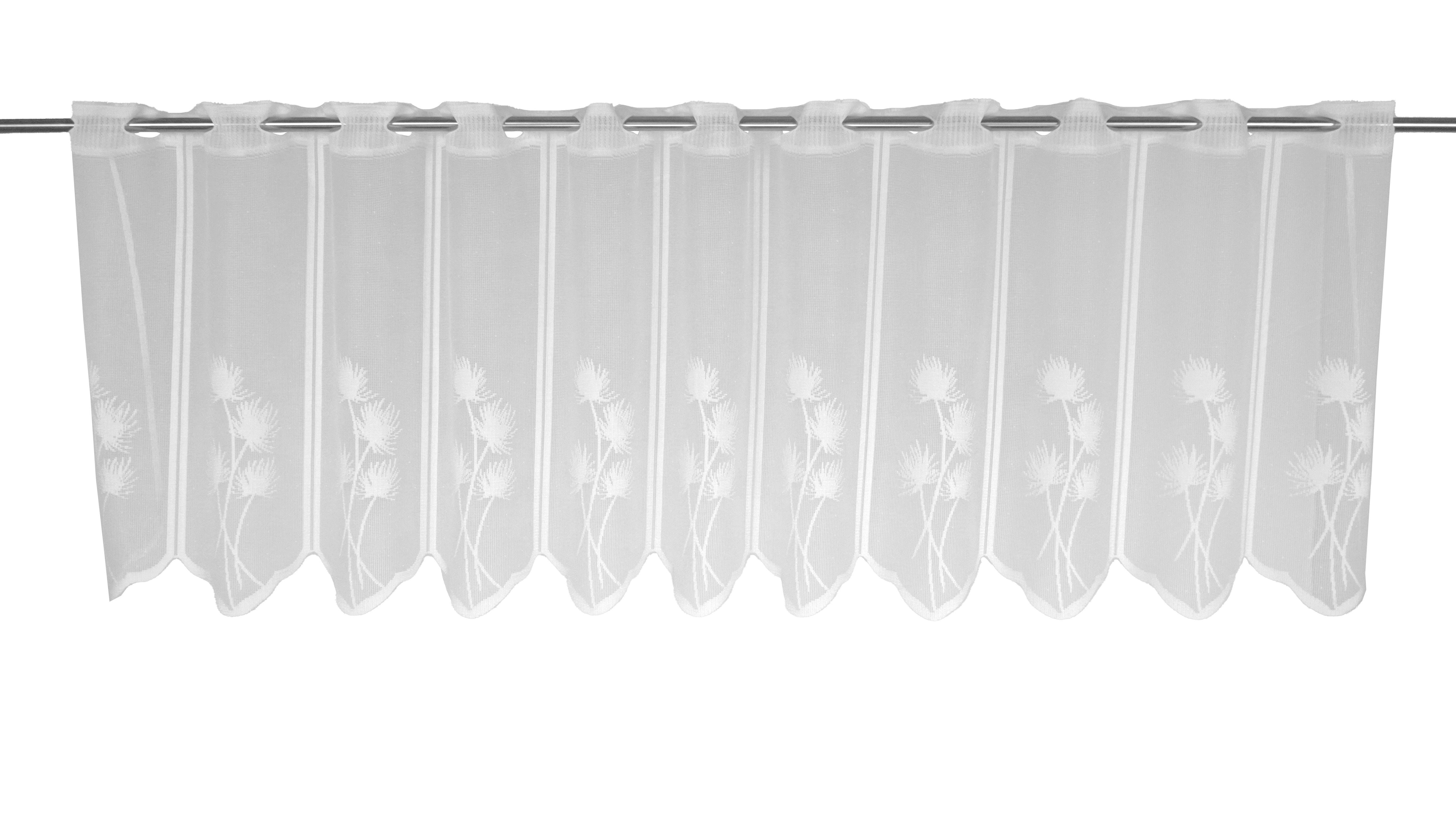 EXPERIENCE Scheibengardine Bistrogardine Jacquard 60x150 cm Scheibengardine floral, Stangendurchzug, halbtransparent