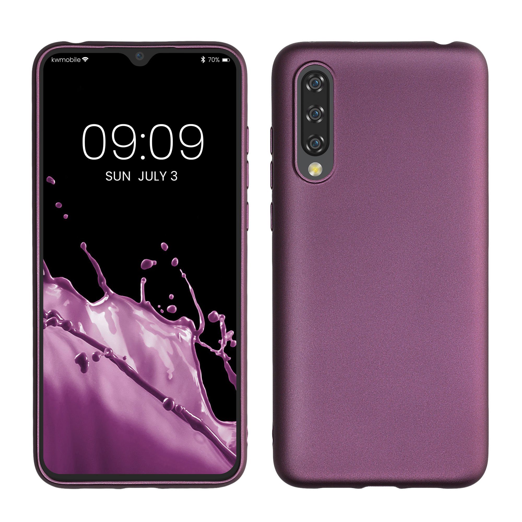 kwmobile Handyhülle Handyhülle für Xiaomi Mi 9 Lite Hülle, Silikon Case metallisch schimmernd - Schutzhülle Cover