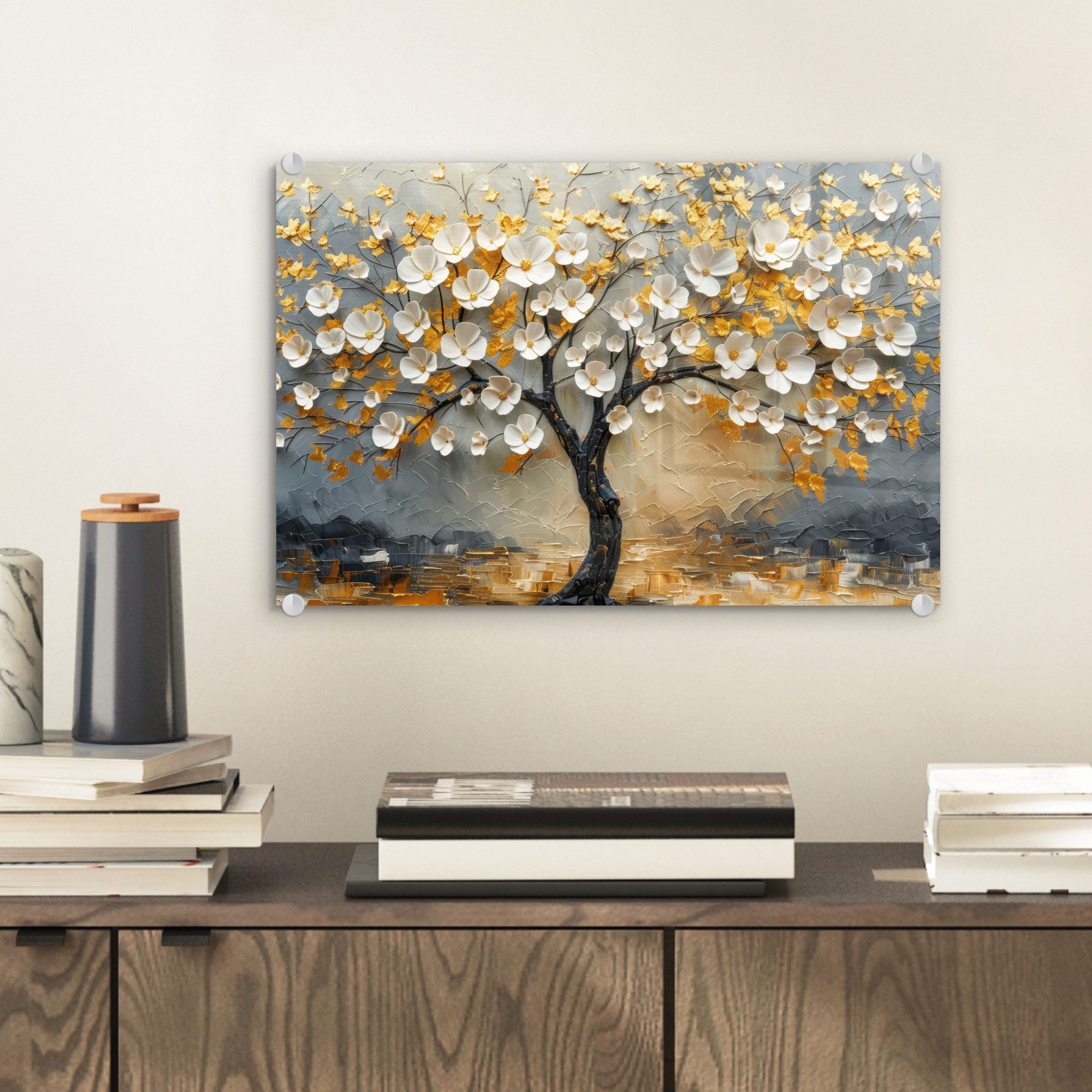 MuchoWow Acrylglasbild Baum - Blumen - günstig online kaufen