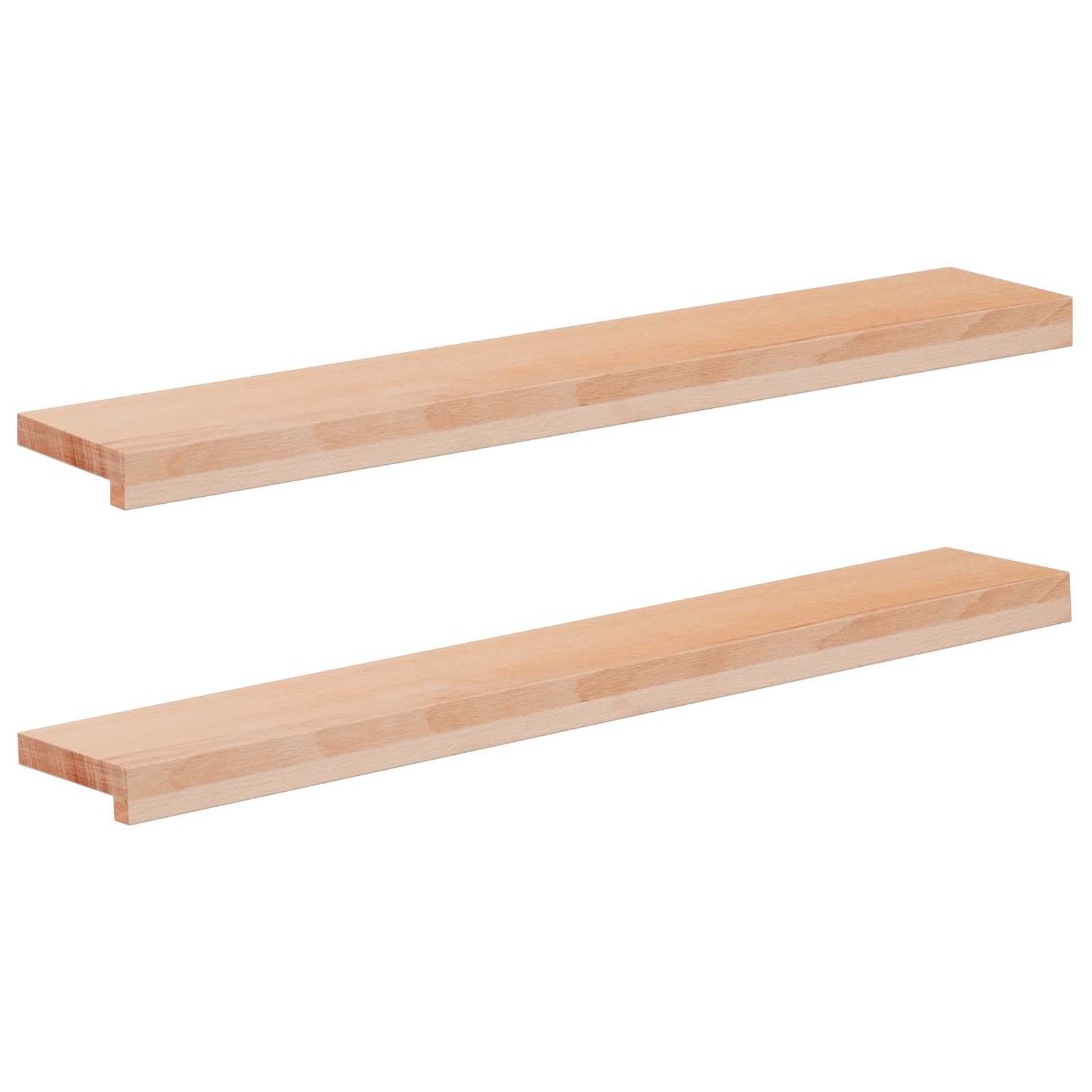 vidaXL Fensterbank Fensterbänke 2 stk. Natur 90 x 15 x 2 cm Massivholz Buche