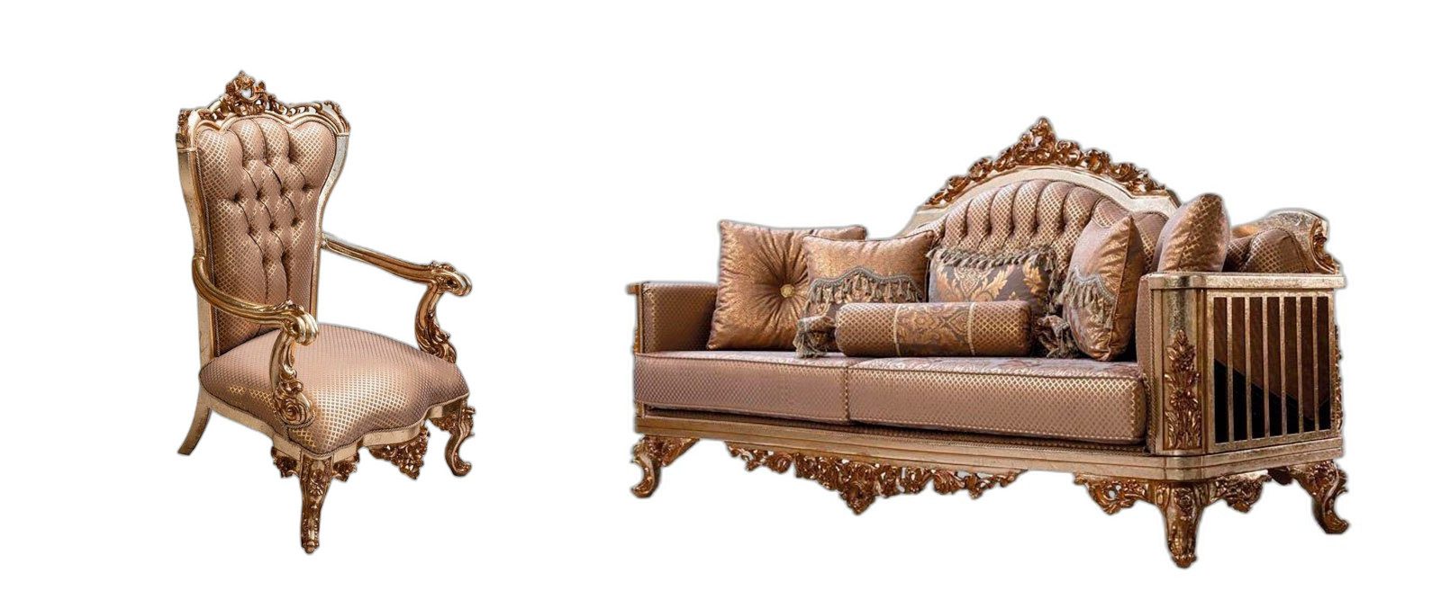 Xlmoebel Polstergarnitur Elegantes Schlafsofa in zeitgemäßem Design mit langlebigen Oberflächen, (2-tlg., Sofa 3 Sitzer / Sessel), Hergestellt in Europa