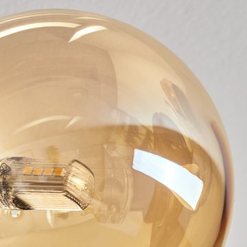 hofstein Deckenleuchte Deckenlampe aus Metall/Glas in Schwarz/Bernstein, ohne Leuchtmittel, Leuchte mit Glasschirmen (15cm, 12cm, 10cm), 6xG9, ohne Leuchtmittel