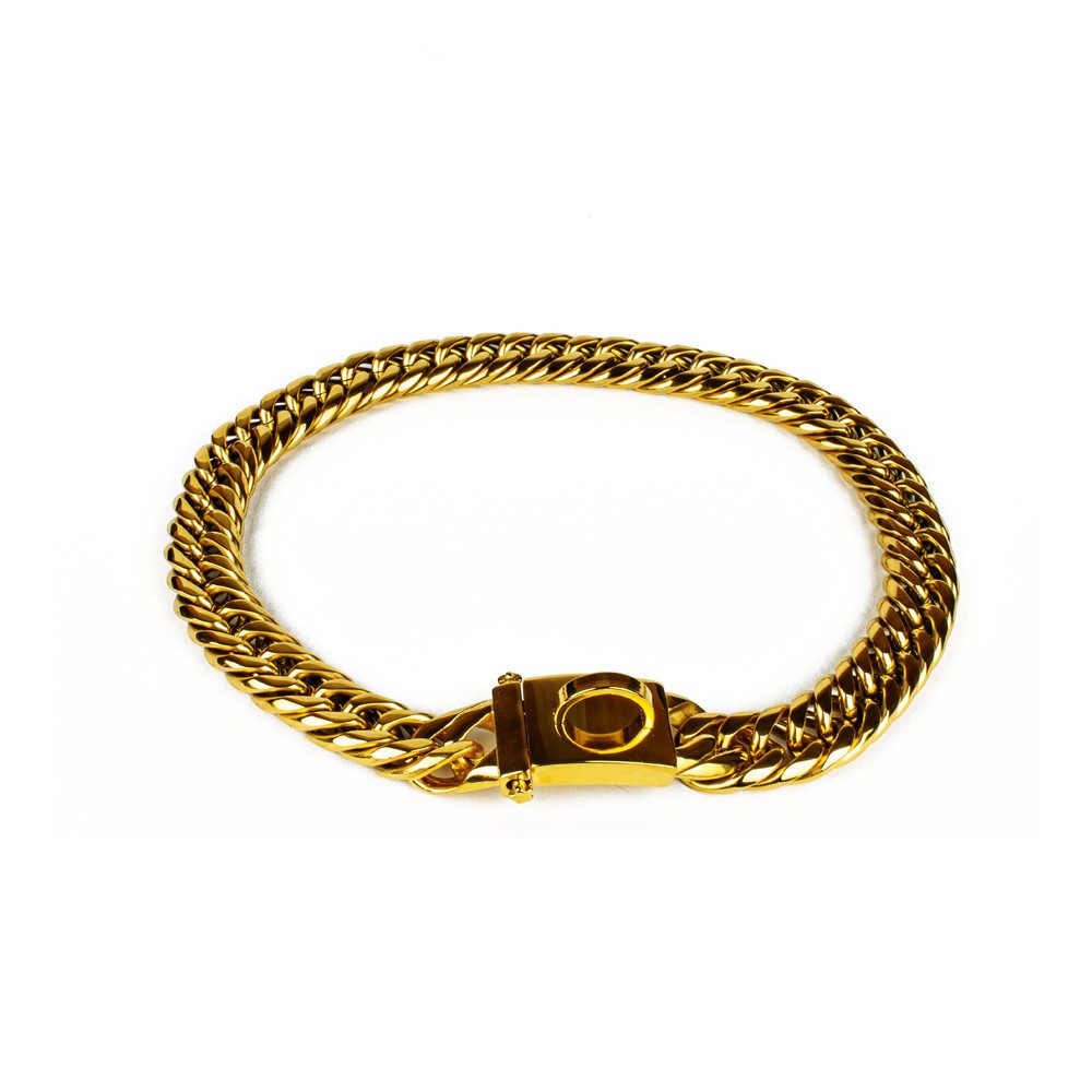 Tierluxe Hunde-Halsband Gold Kette, Edelstahl