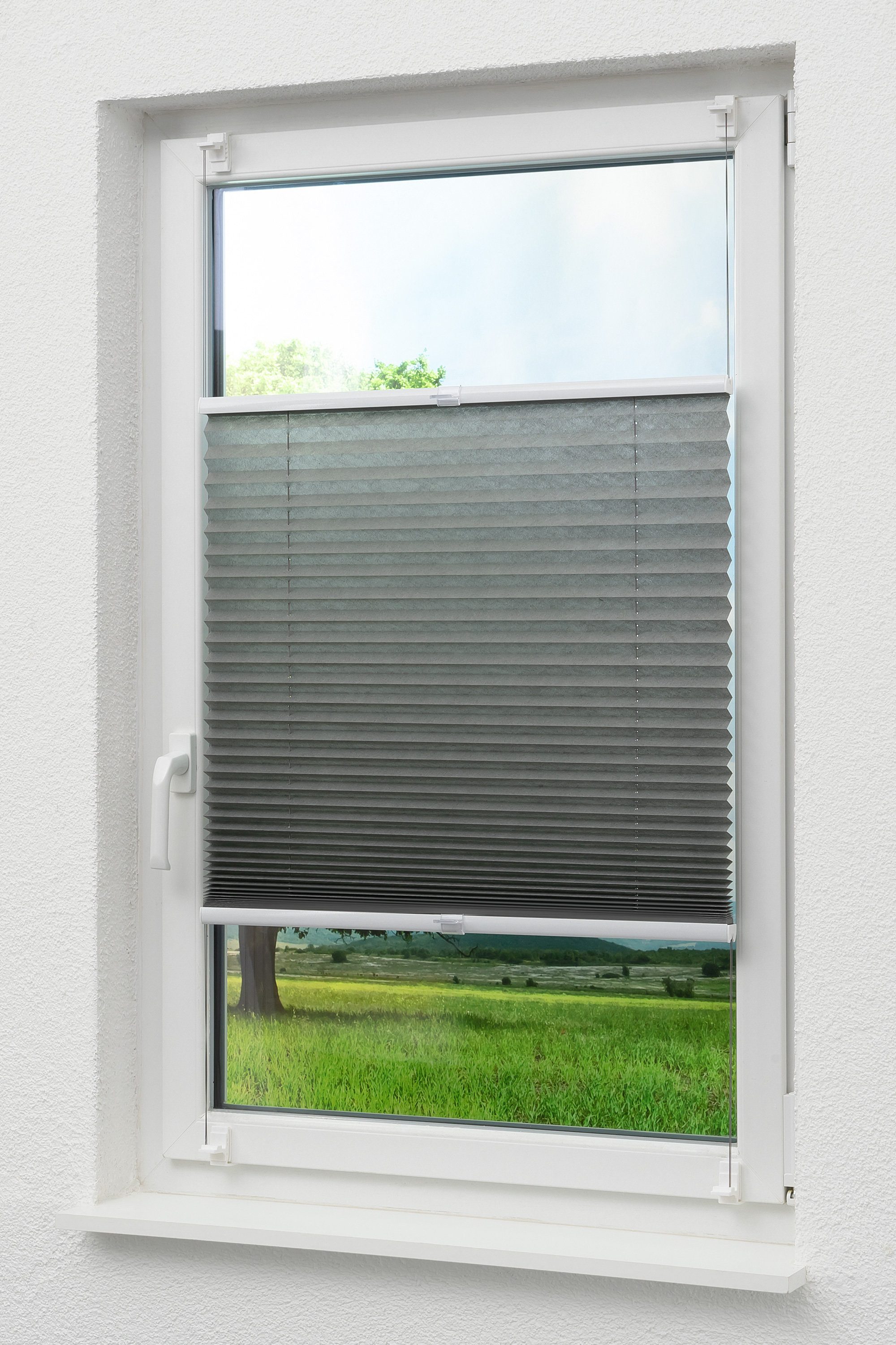 LYSEL® Plissee Klemmen Anthrazit, blickdicht, HxB 130x45cm günstig online kaufen