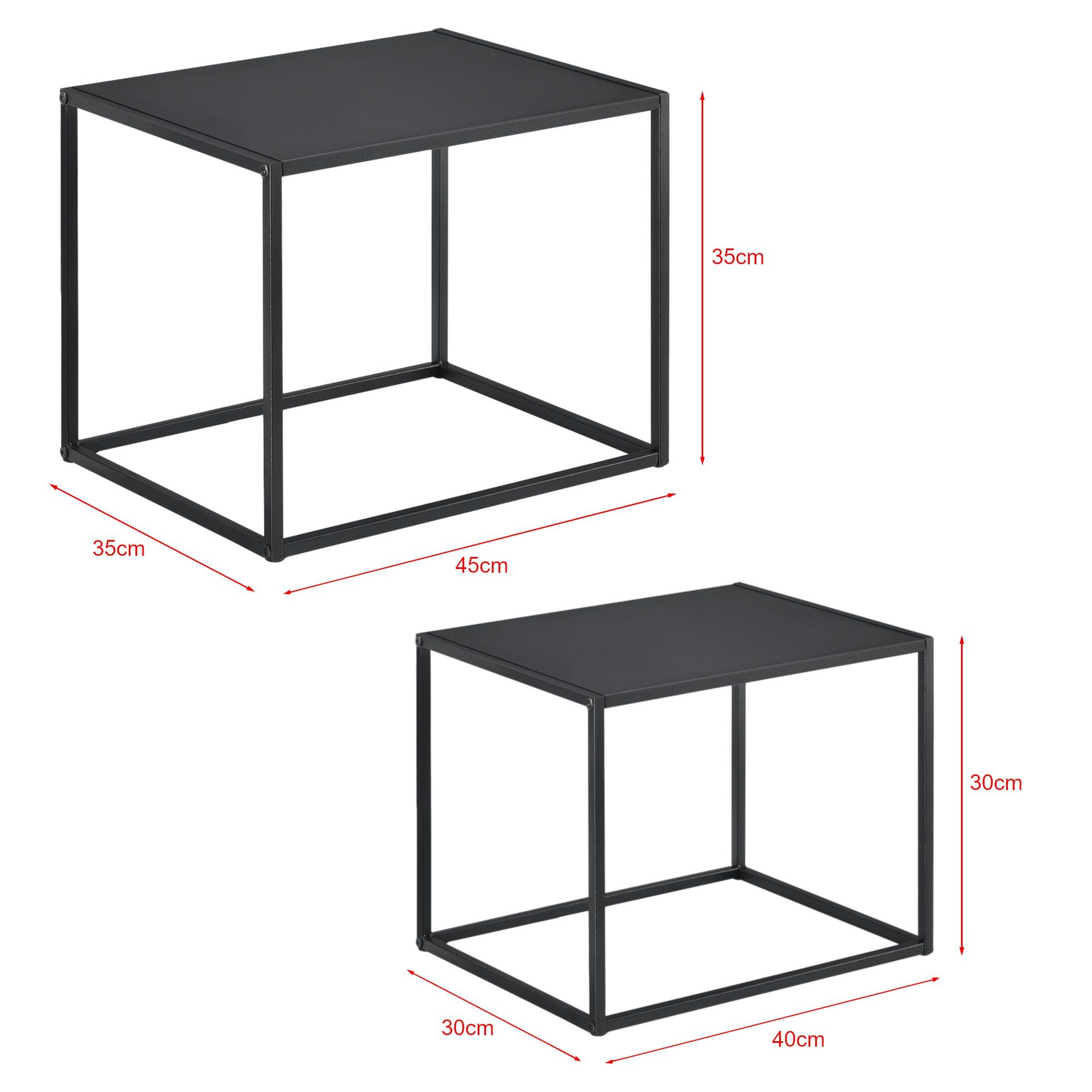 en.casa Beistelltisch (Set, 2-St., 2er-Set), »Archsum« Couchtisch Kaffeetisch Metall im Industrial Design