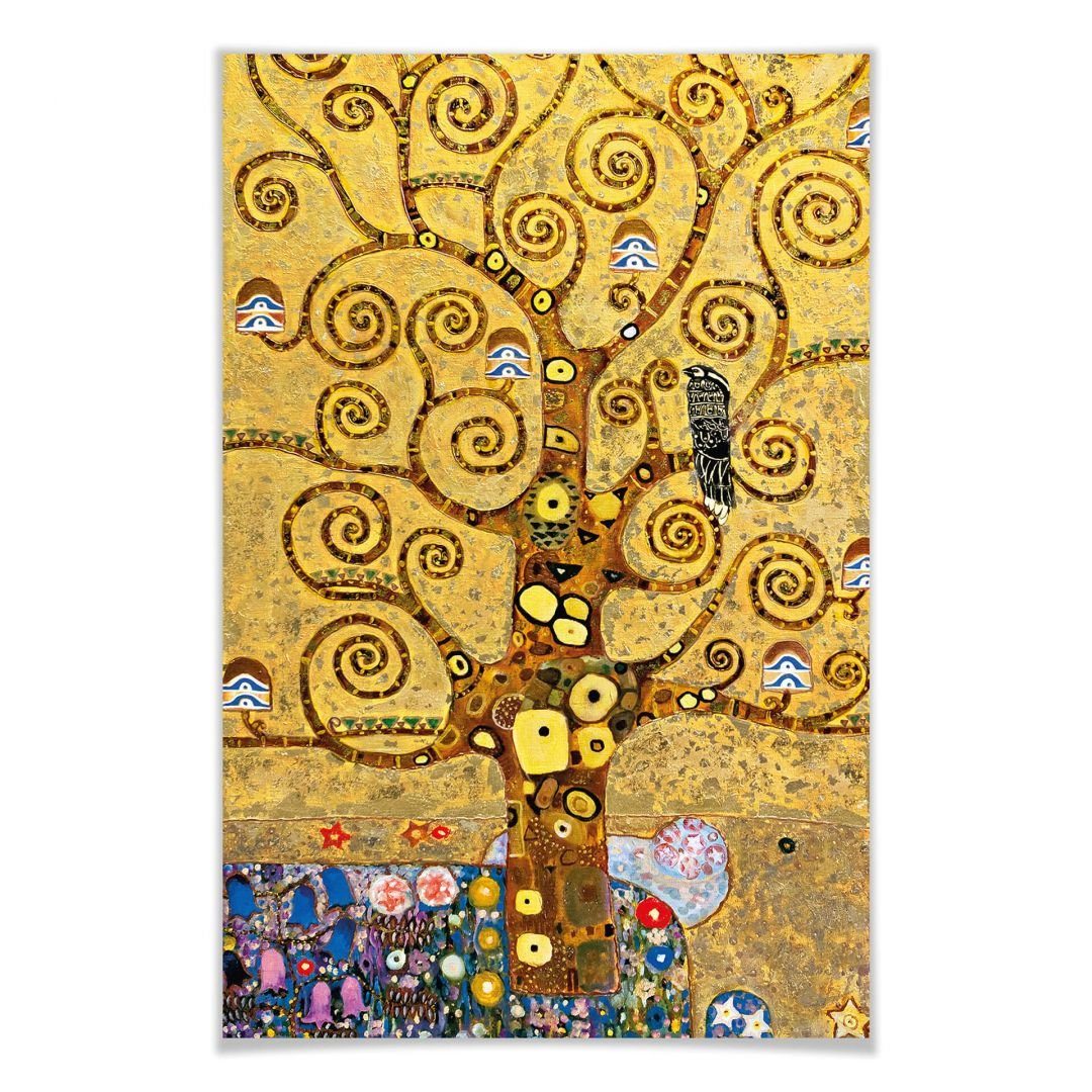 Poster XXL Poster Gold Baum des Lebens Klimt Wandposter 115x175 cm