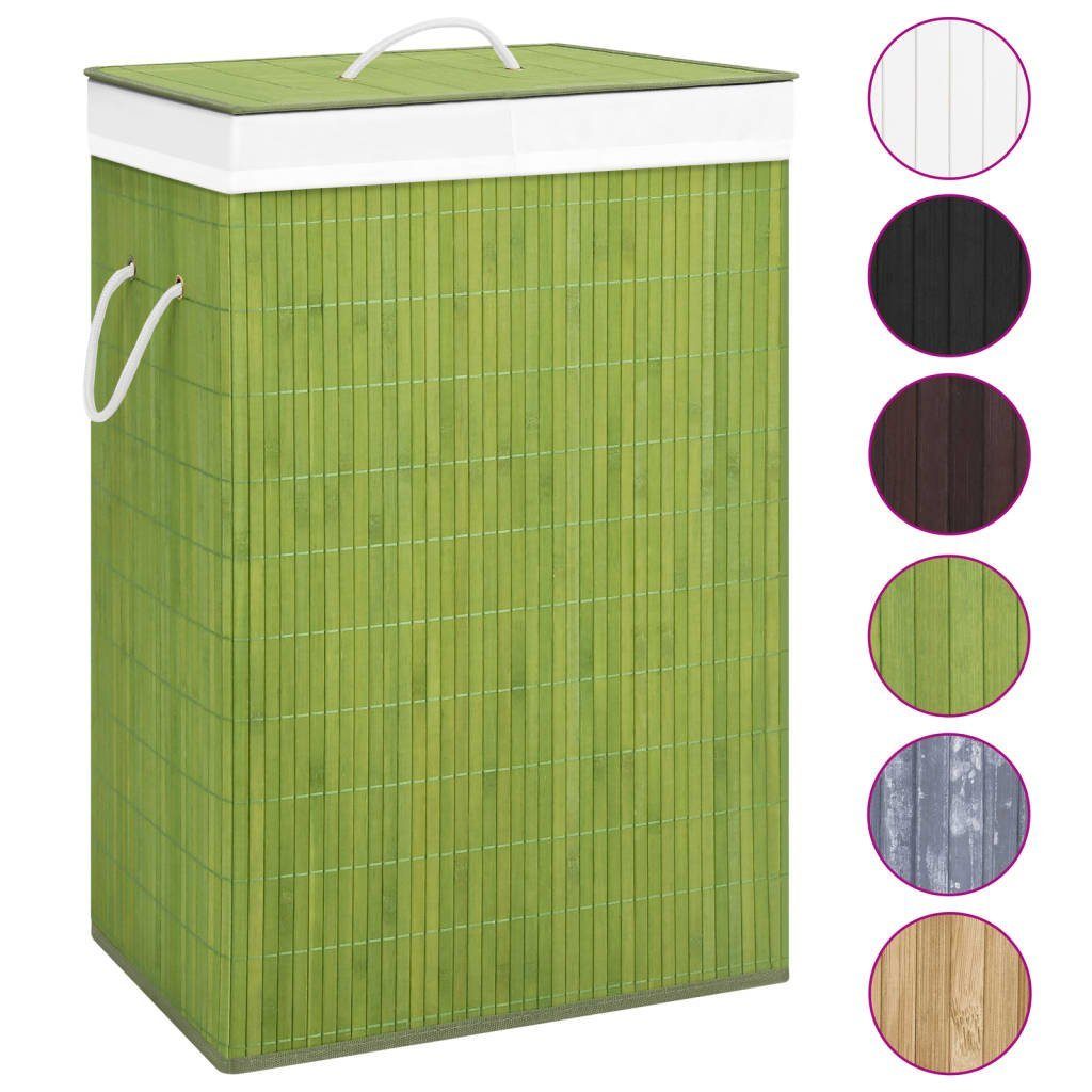 vidaXL Wäschekorb Bambus-Wäschekorb mit 2 Fächern Grün 72 L (1 St)