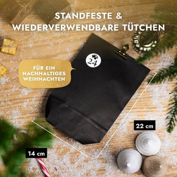 Amari befüllbarer Adventskalender AMARI® Adventskalender Tüten zum Befüllen mit Metallklammern