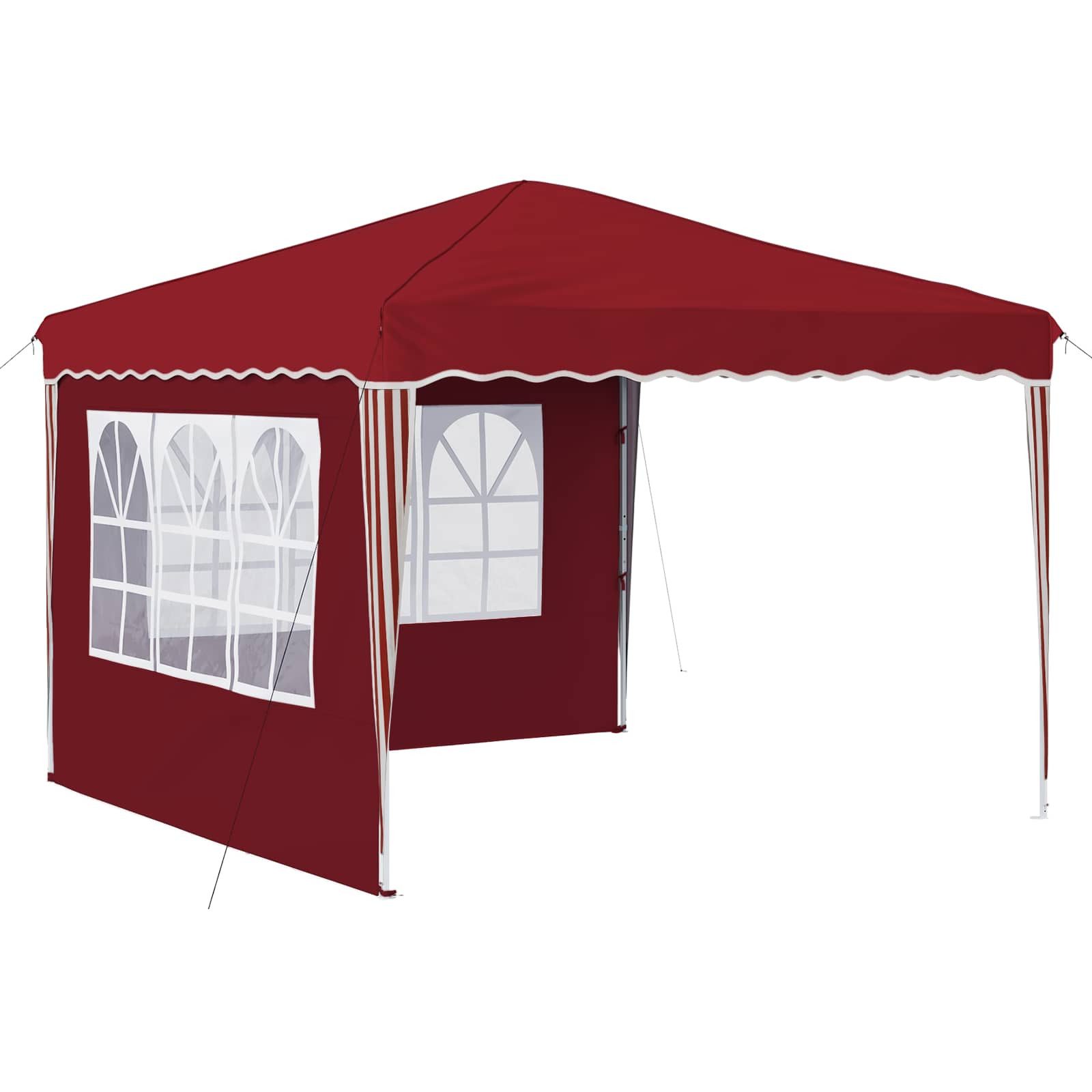 vidaXL Partyzelt Pop-up Partyzelt 288 x 288 x 245 cm Bordeauxrot Oxford-Stoff