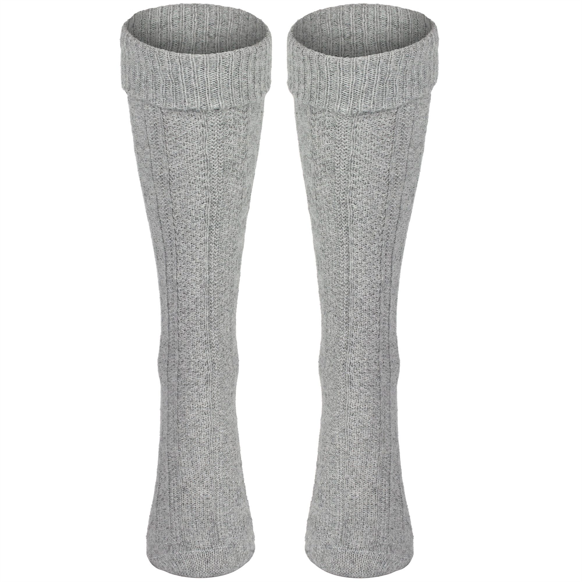 Black Snake Trachtensocken Trachten Kniestrümpfe mit Zopfmuster für Damen & Herren (Kniestrümpfe, 1-Paar, 1 Paar Trachten Kniestrümpfe) Kniehohe Trachtenstrümpfe mit Zopfmuster und Umschlagbund