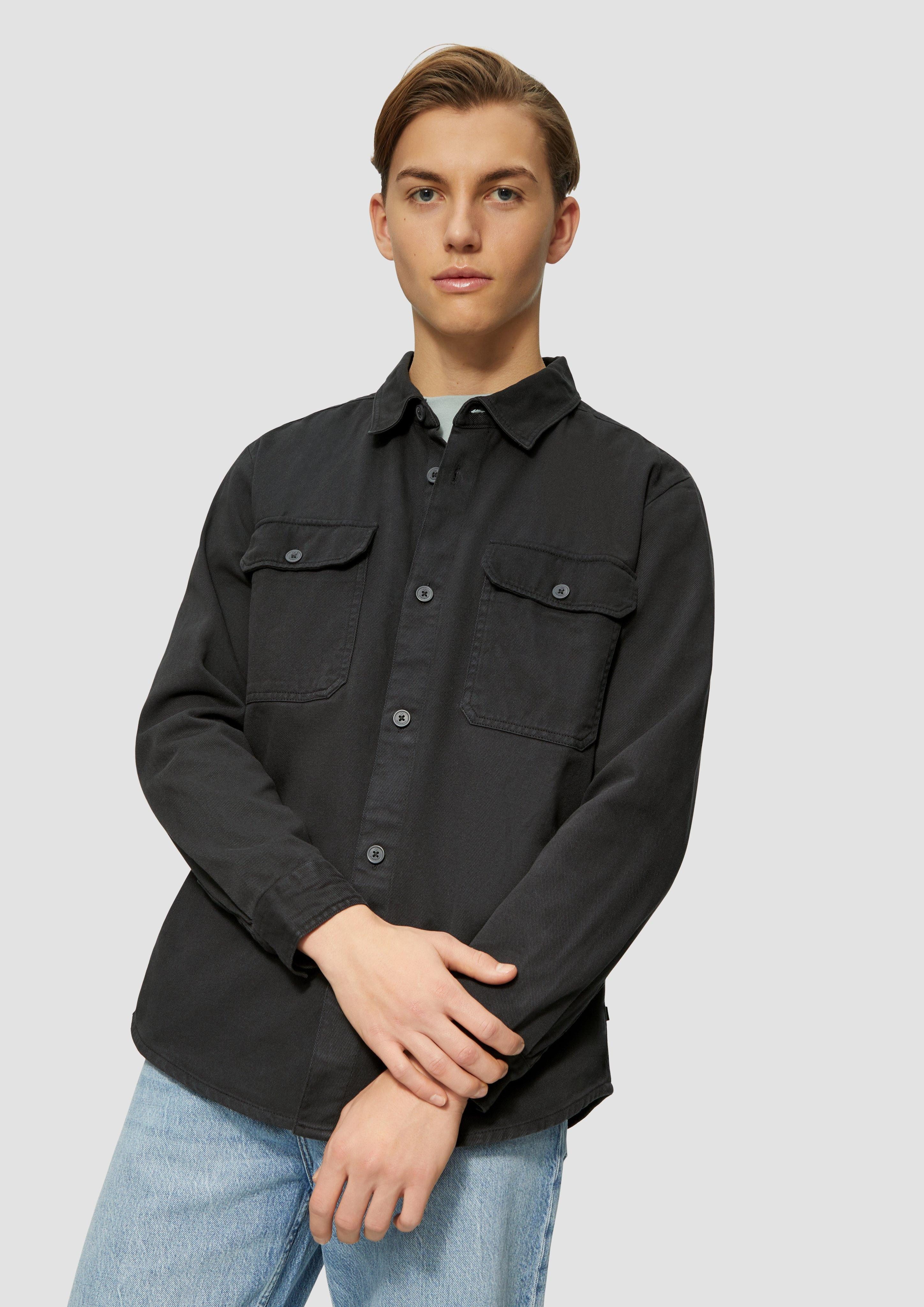 Langarmhemd Overshirt aus gewaschenem Twill
