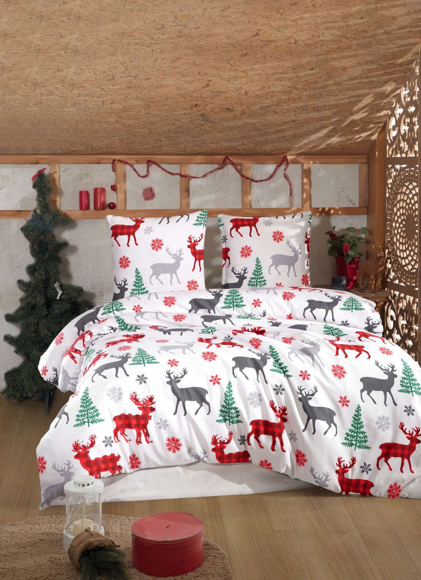 L'Essentiel Maison Bettwäsche Set Festliches Winterliche Rentier-Design, Ba günstig online kaufen