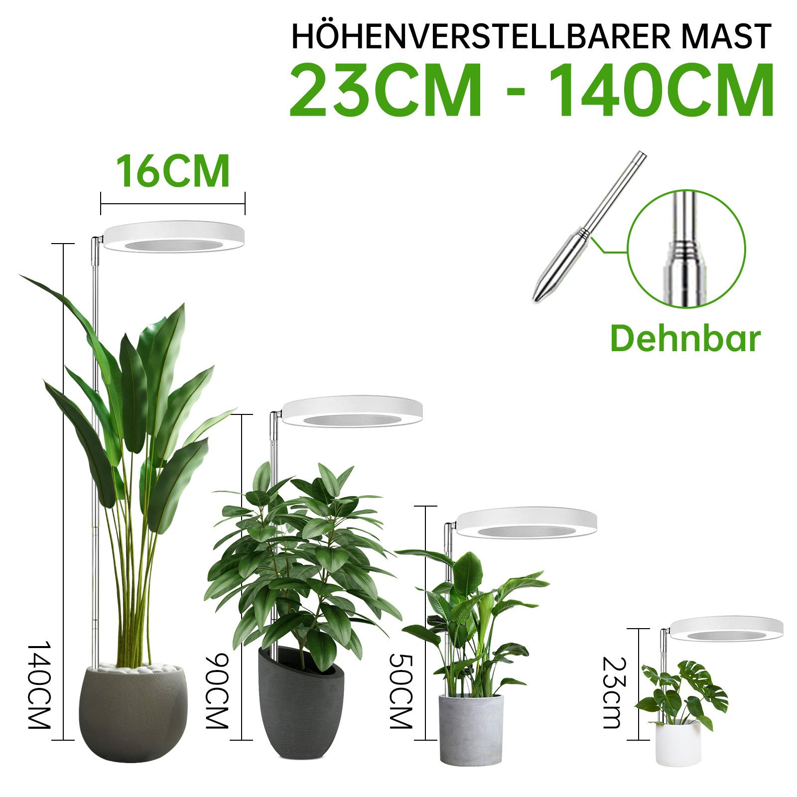 Yuede Pflanzenlampe, Pflanzenlicht LED Vollspektrum, 23–140 günstig online kaufen