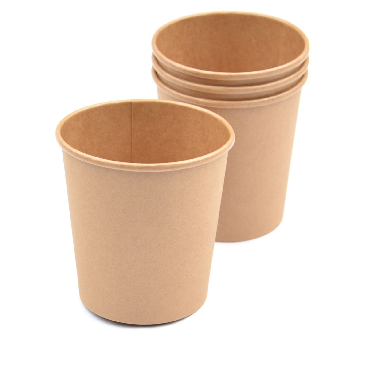 Einwegbecher 100 Stück Kraft Suppenbecher, rund, braun, 470 ml (16 OZ), Pappbecher, Thermo Soup To Go-Container Pappe Kraft Suppenbehälter