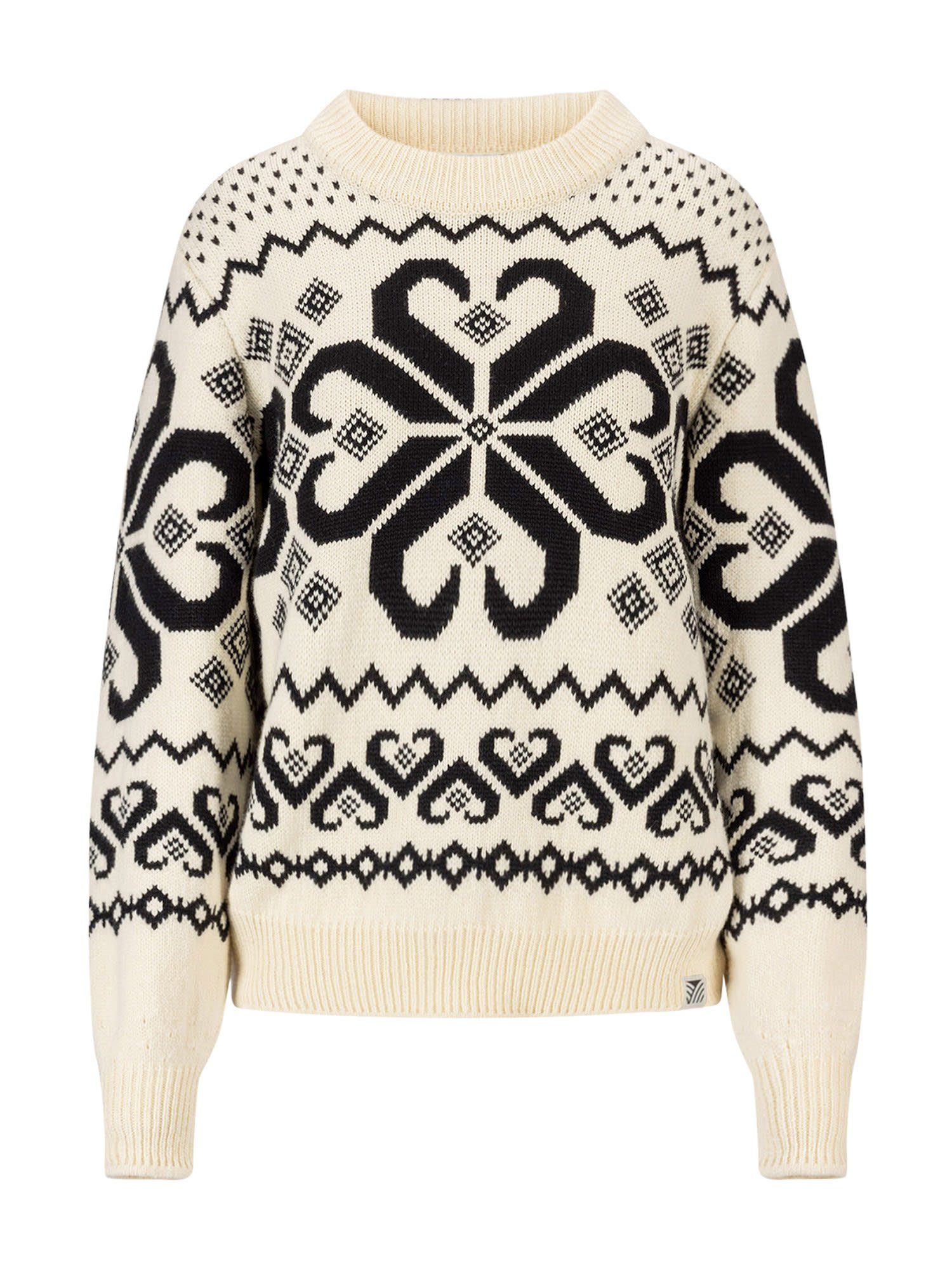 Dale of Norway Fleecepullover Dale Of Norway W Falkeberg Sweater Damen Sweater Offwhite - Black