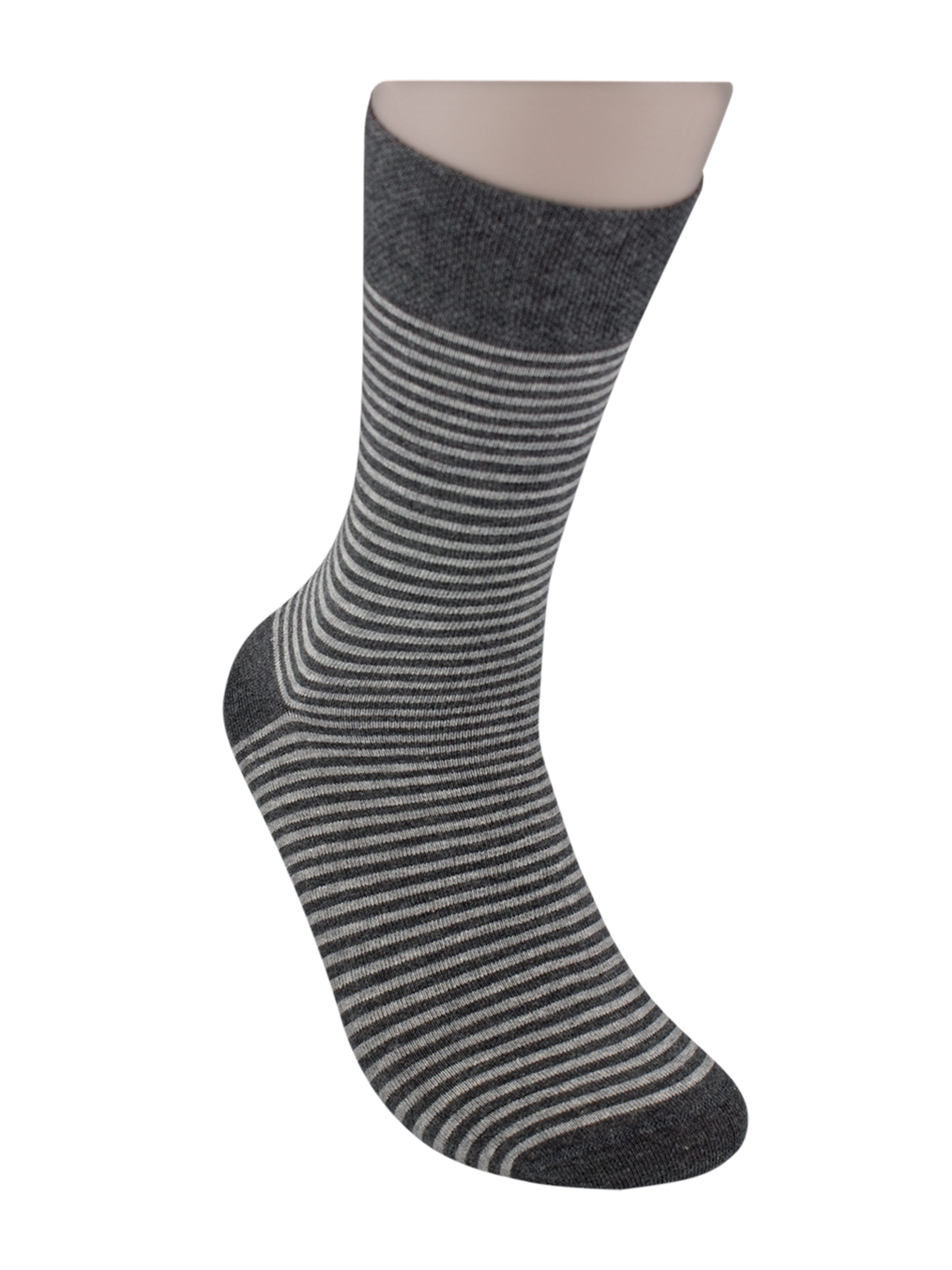 Die Sockenbude Basicsocken RINGEL (Bund, 5-Paar, grau grün) weicher Bund
