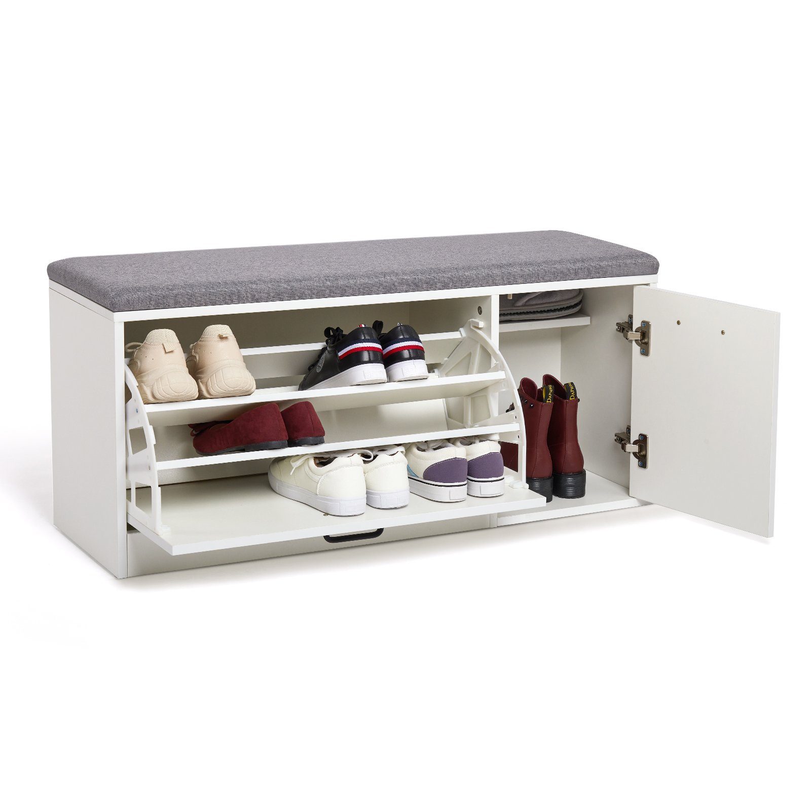 Mondeer Schuhbank Schuhhocker, Schuhregal mit Sitzfläche, L100 x B30 x H46, günstig online kaufen