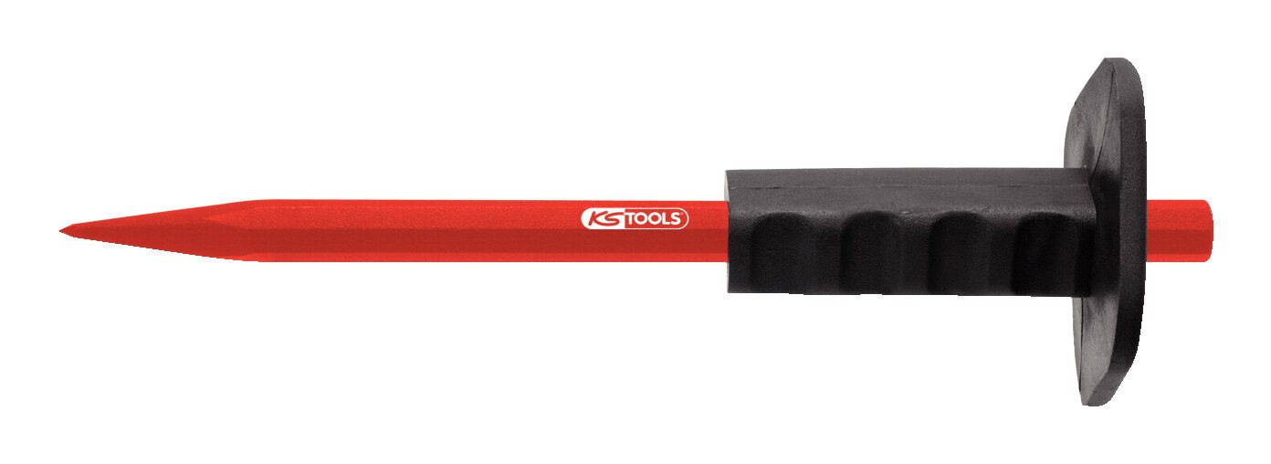 KS Tools Spitzmeißel, 500 in mm, Mit Handschutzgriff, 8-kant